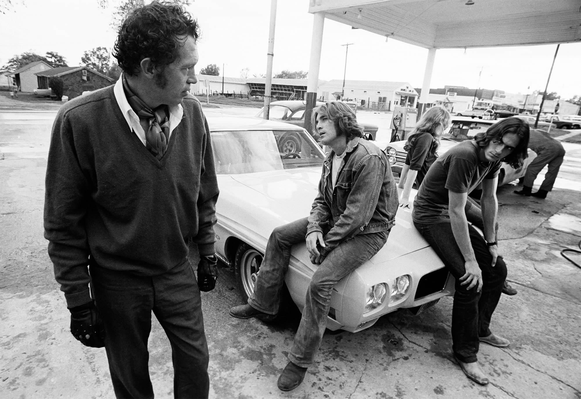 guys sitting on white car, Two-Lane Blacktop