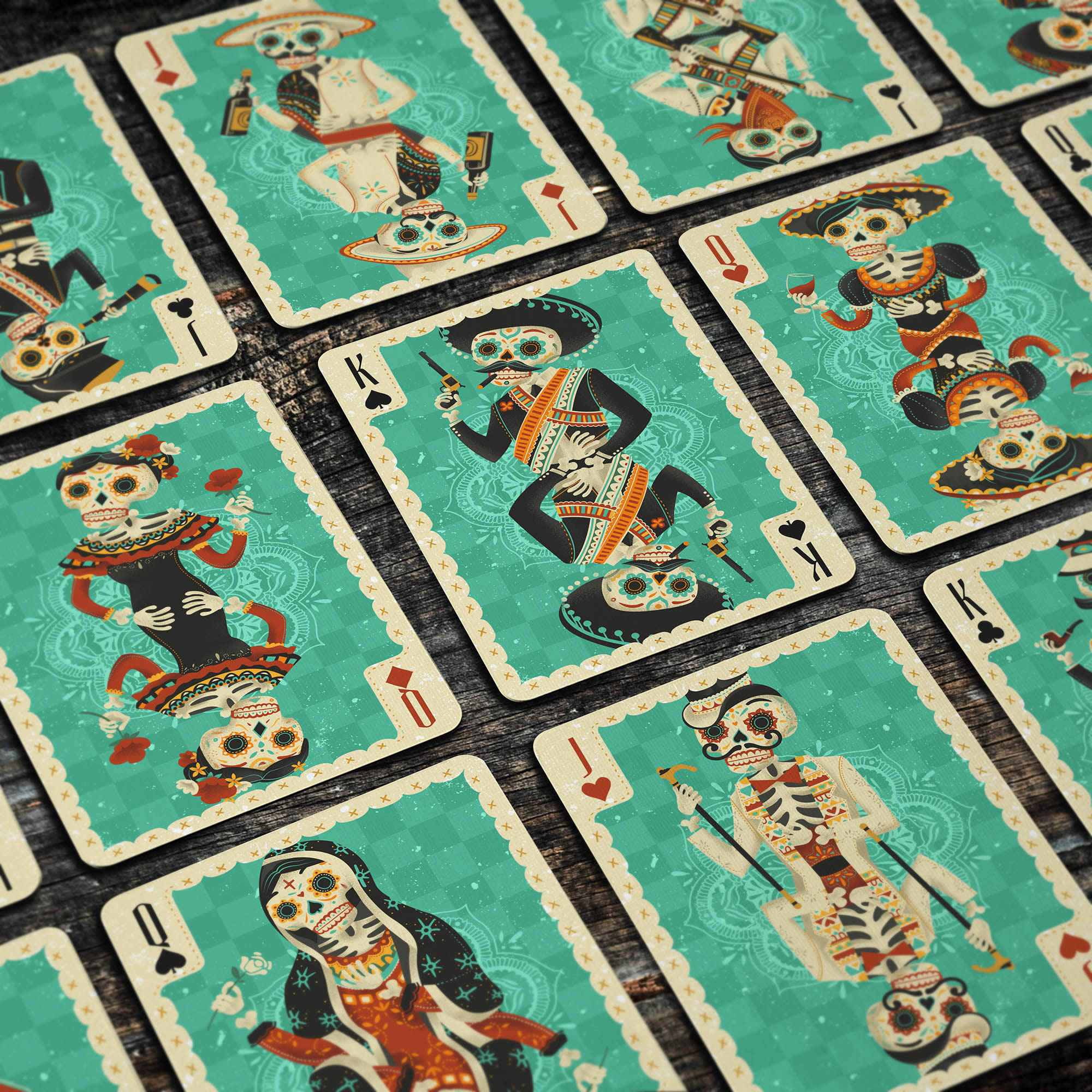 Day of the dead playing cards