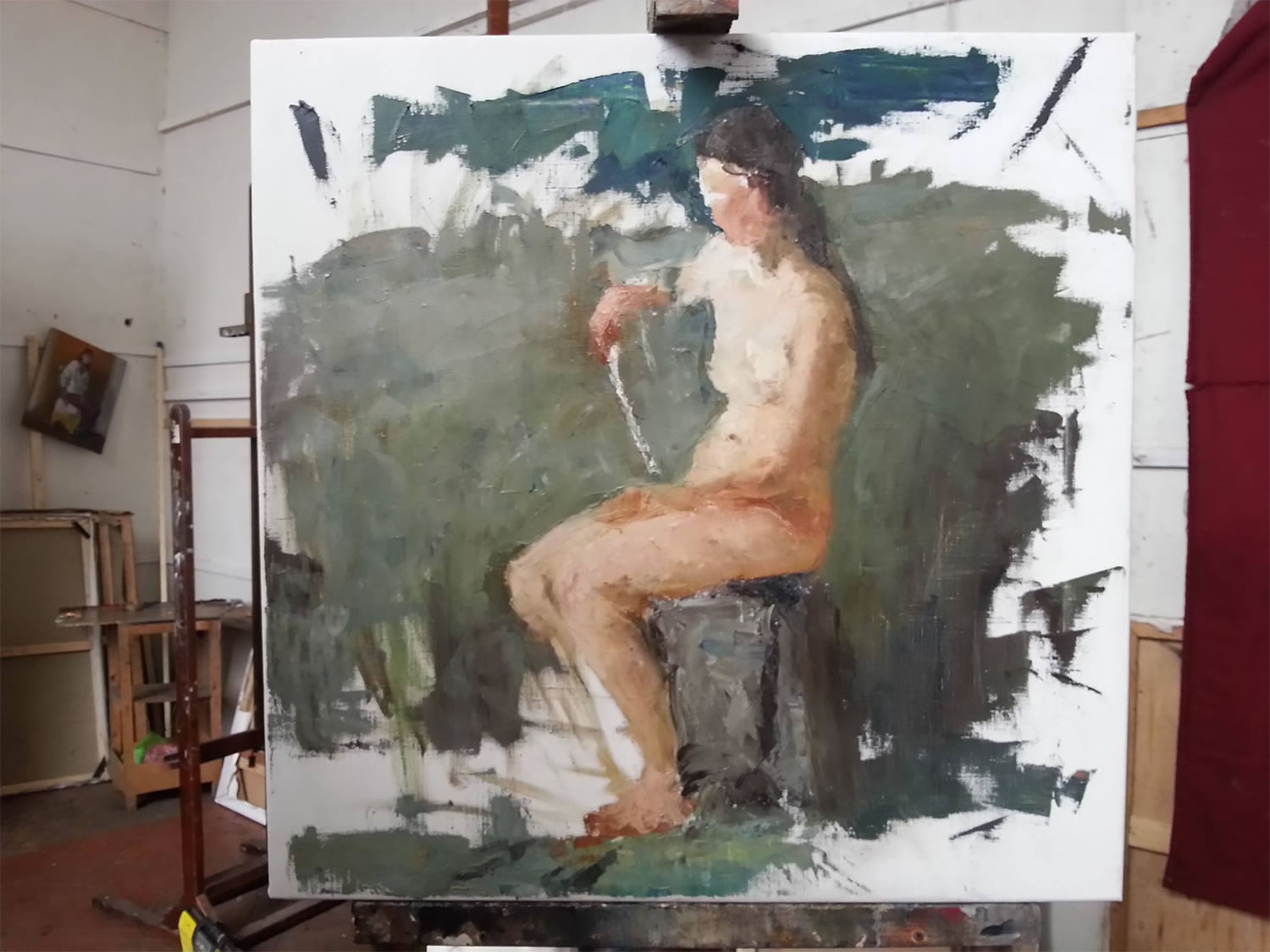 Sergey Gusev painting nude body woman