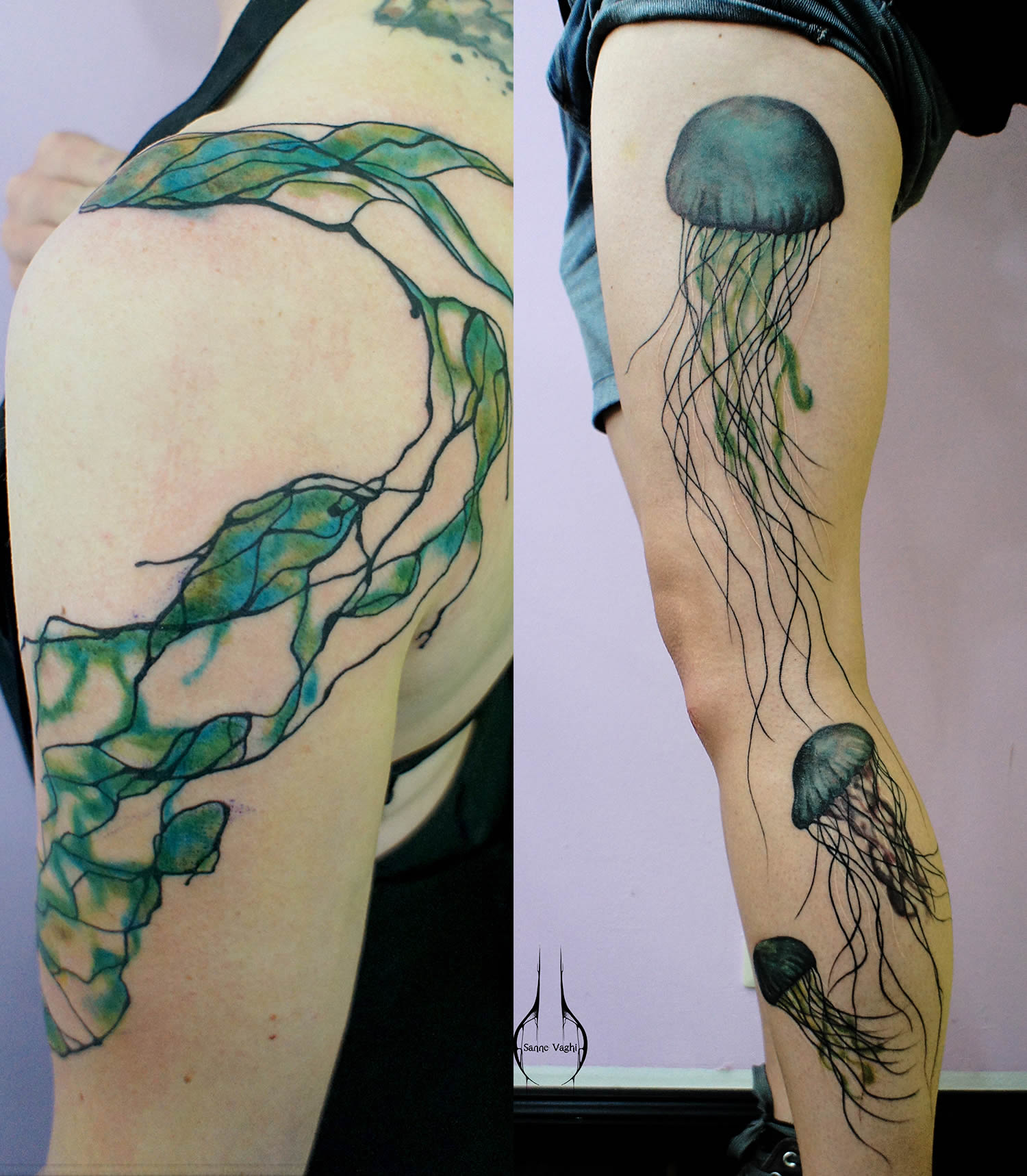 abstract shapes and jellyfish