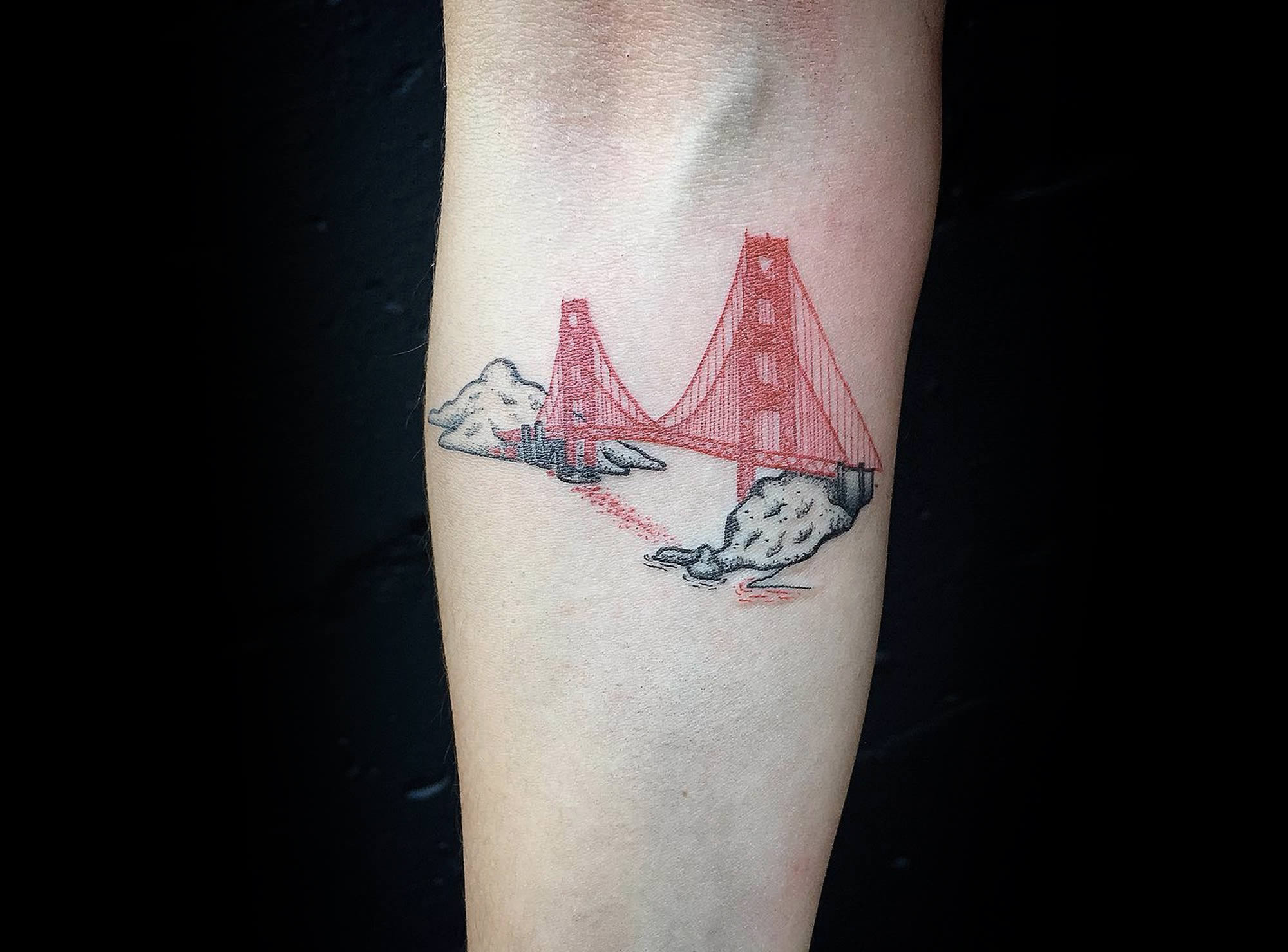 golden gate bridge tattoo drawing