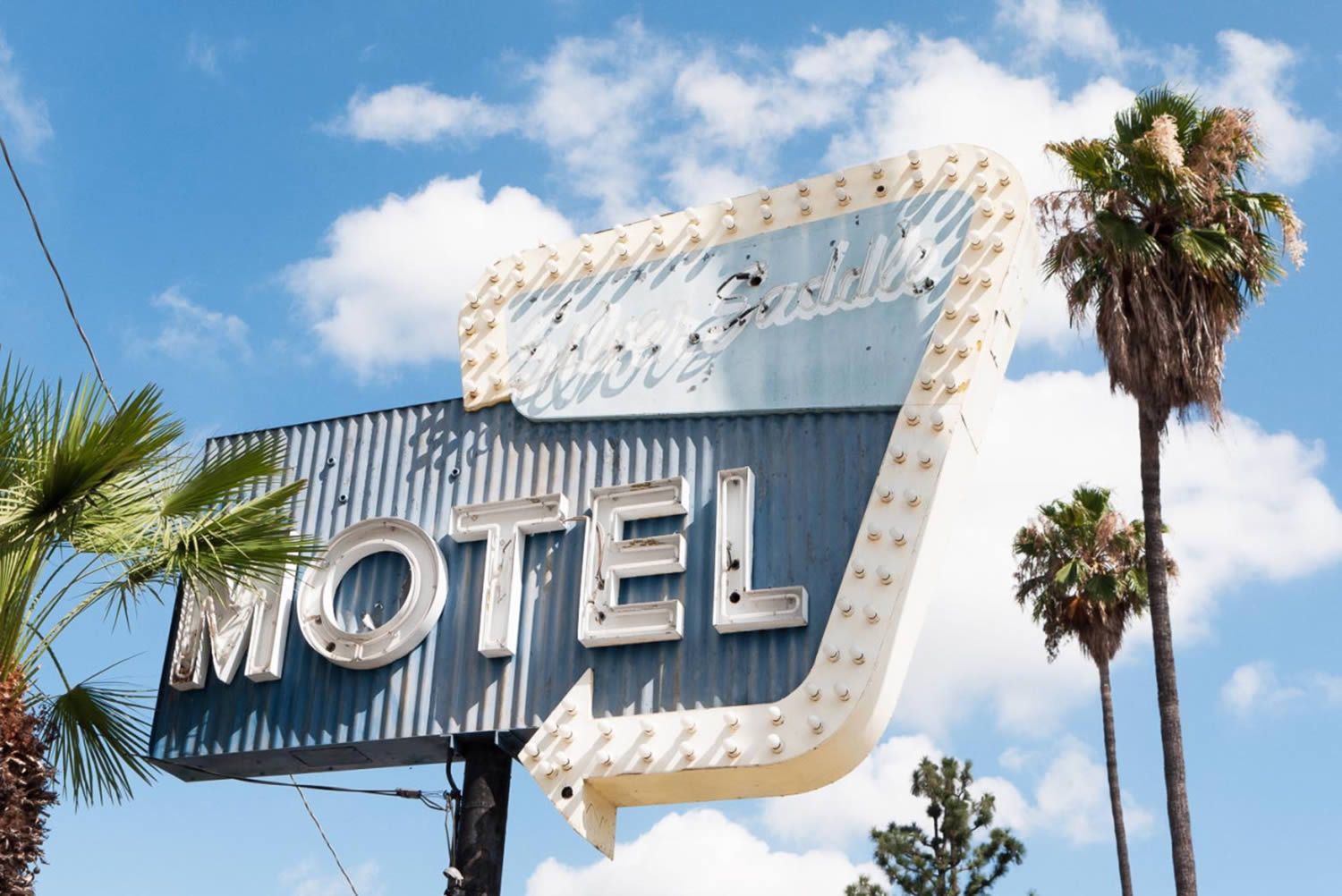 motel sign, california