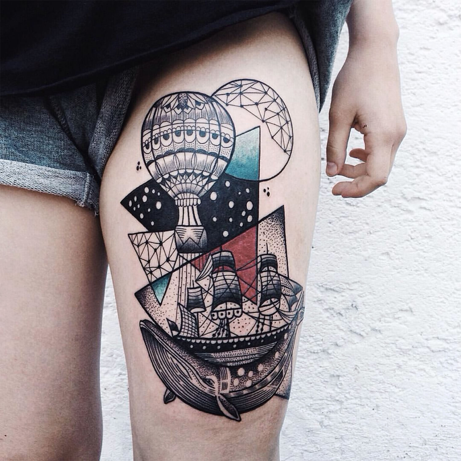 hot air balloon, tattoo by jessica kinzer