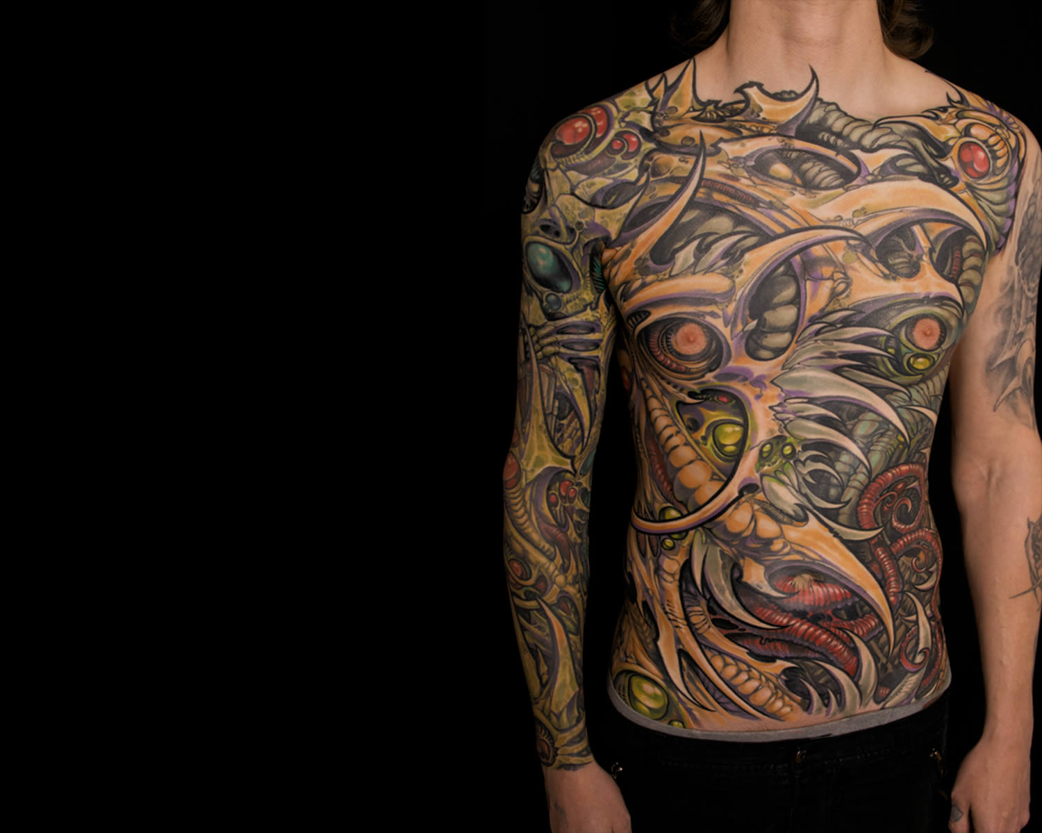 biomech sleeve in blue by ron earhart