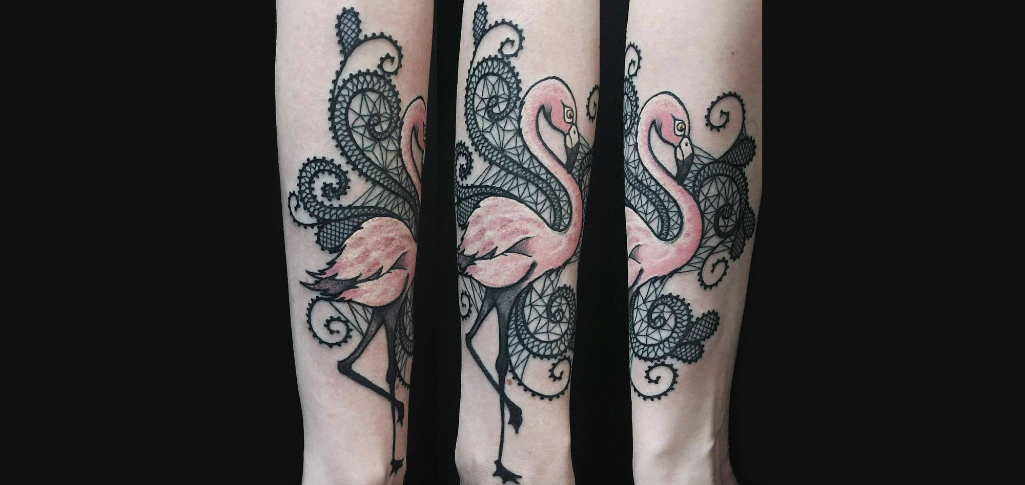 flamingo lace tattoo by falukorv