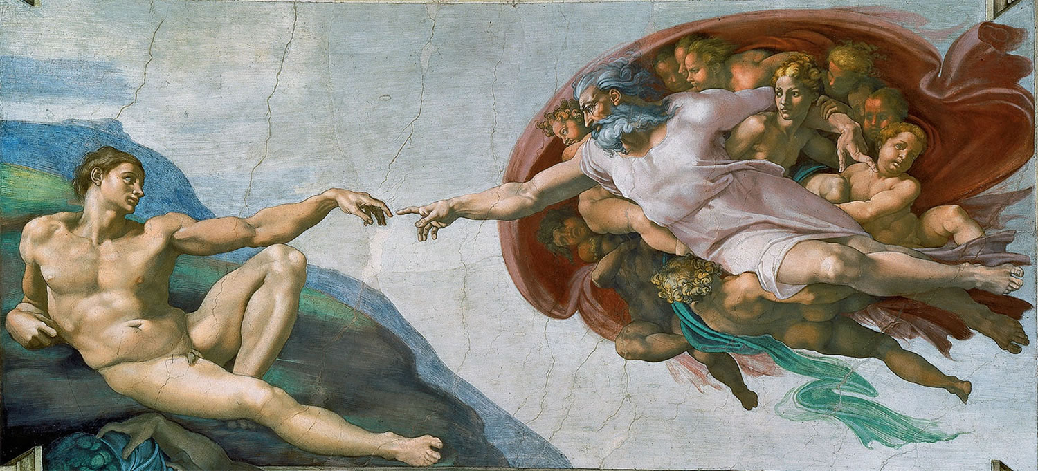 the creation of adam by michelangelo