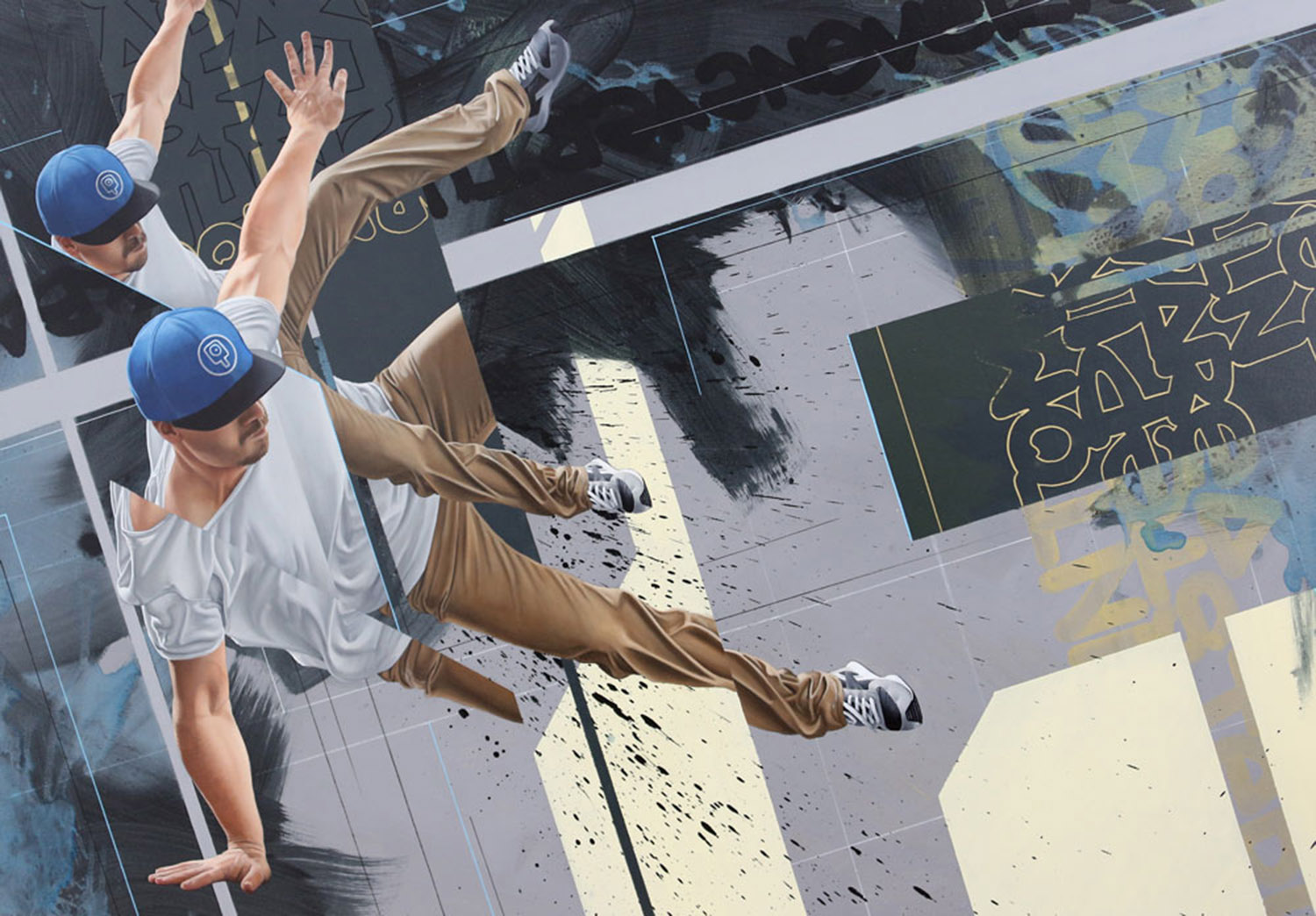 segmented painting of a dancer by james bullough