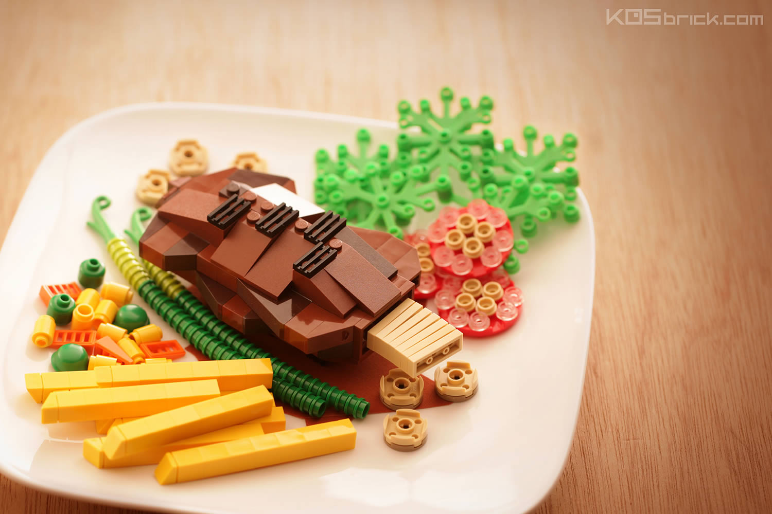 turkey dinner, food art, lego