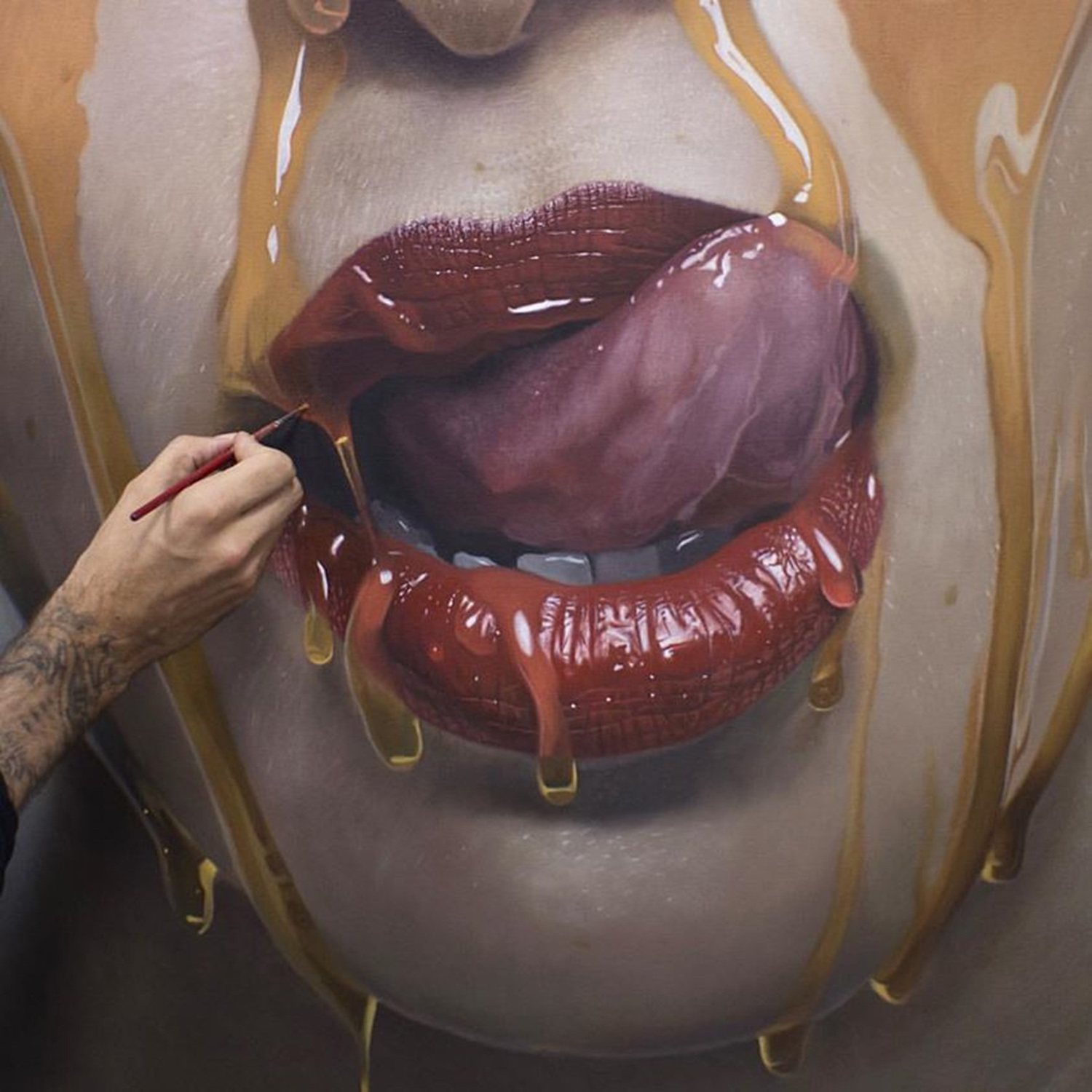 mike dargas close up of work in progress