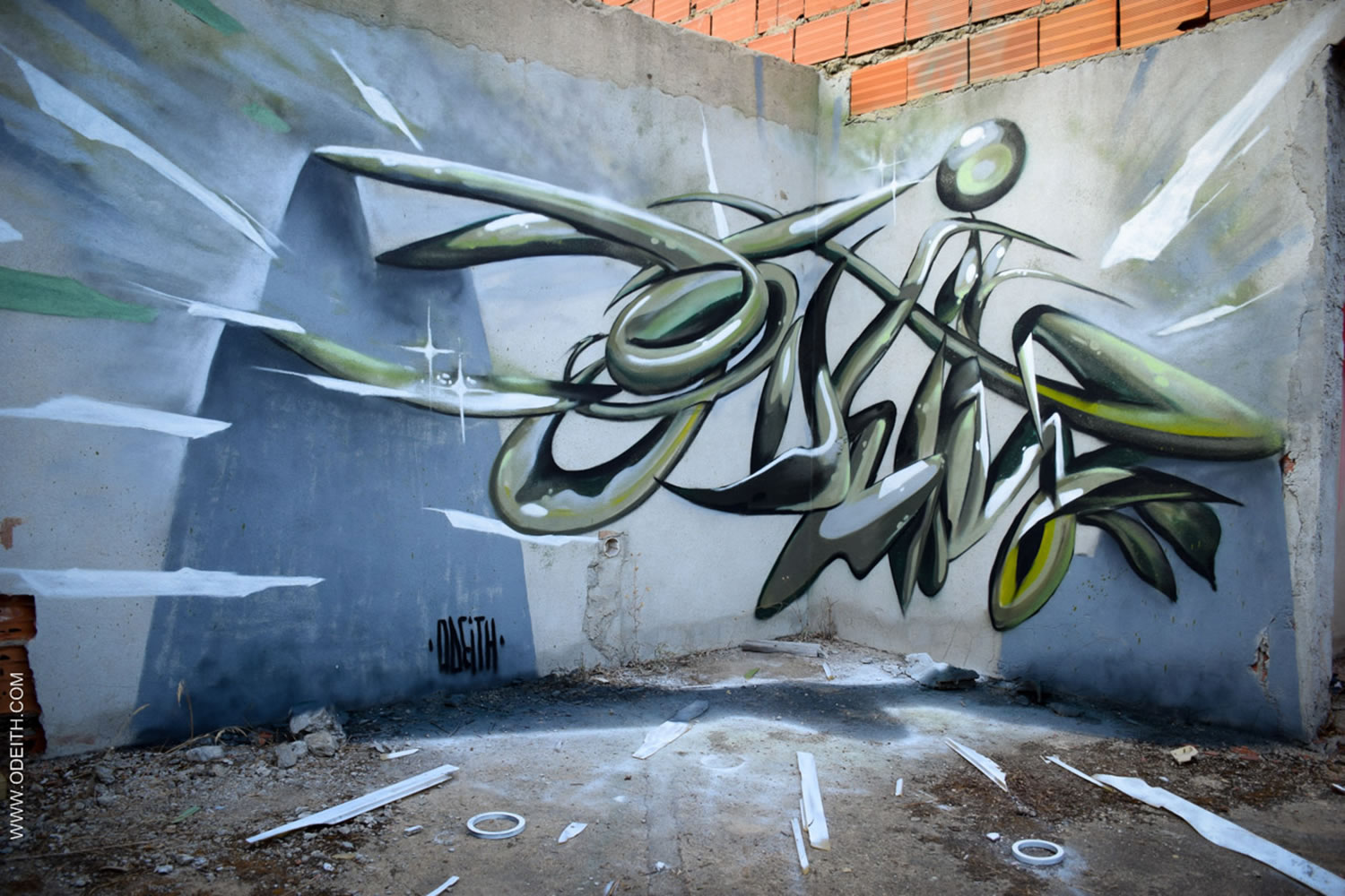 grey lettering, odeith, perspective illusion