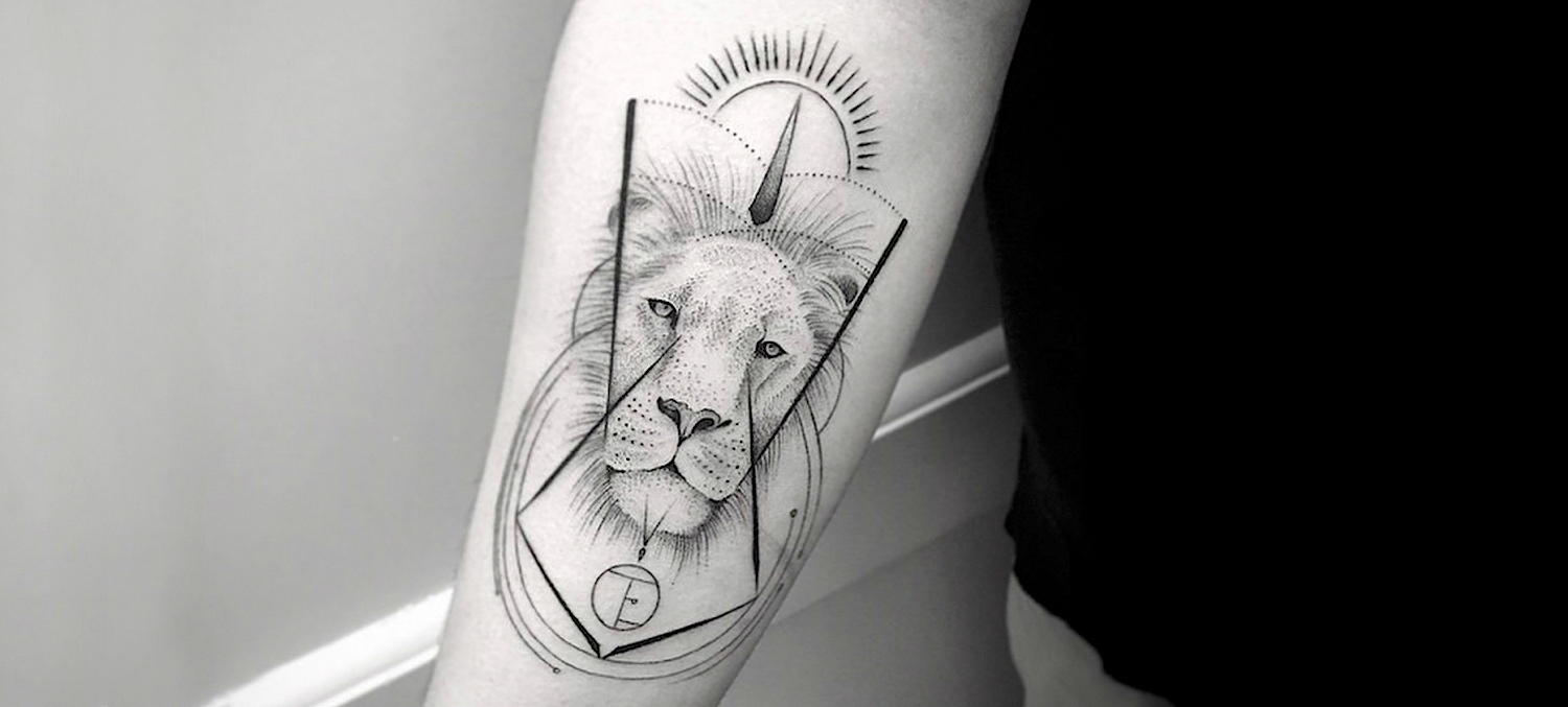 Lion tattoo by Balasz Bercsenyi.