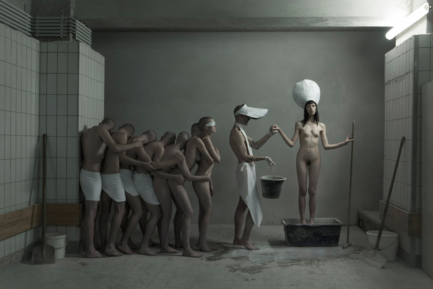 Evelyn Bencicova, Touch Me, I'm Sick, collaboration with UY, eerie nude lineup in hospital setting