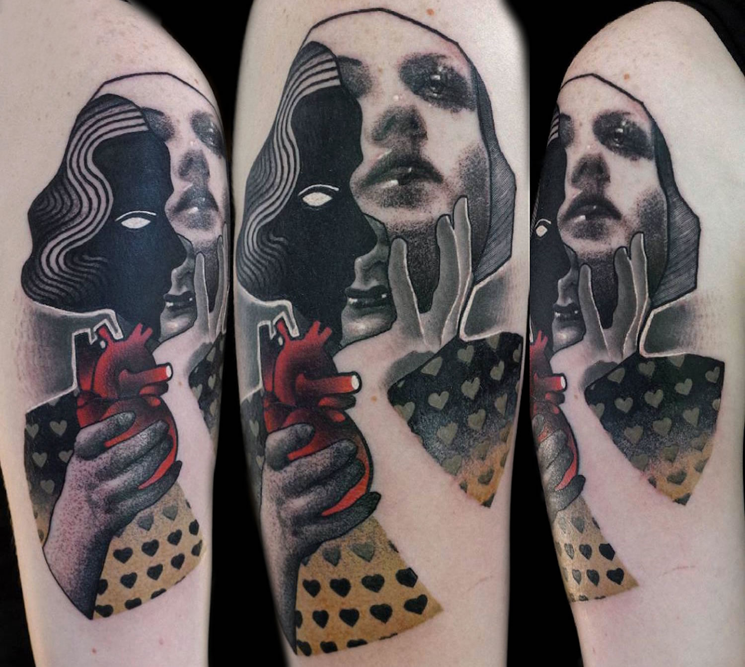 Double portrait tattoo