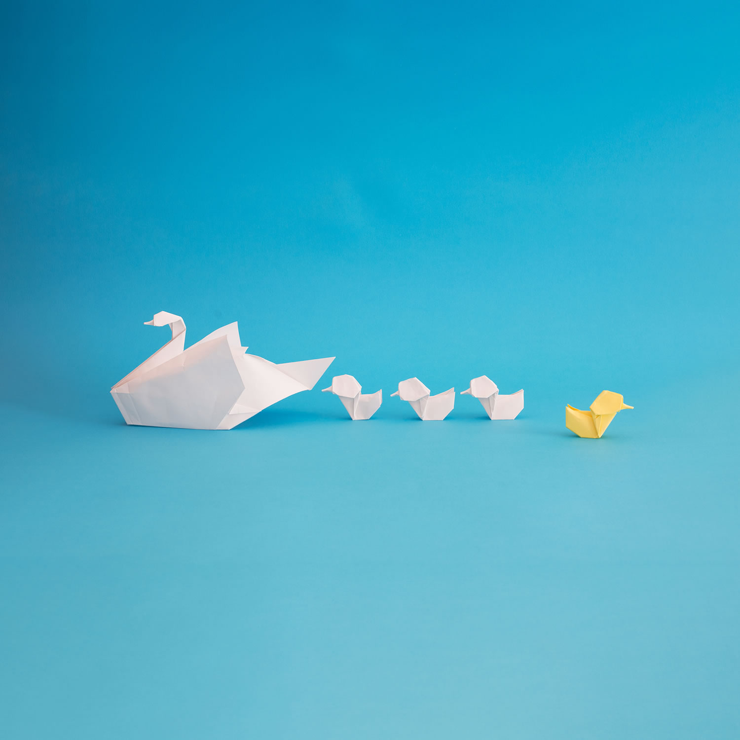 swan and babies, origami