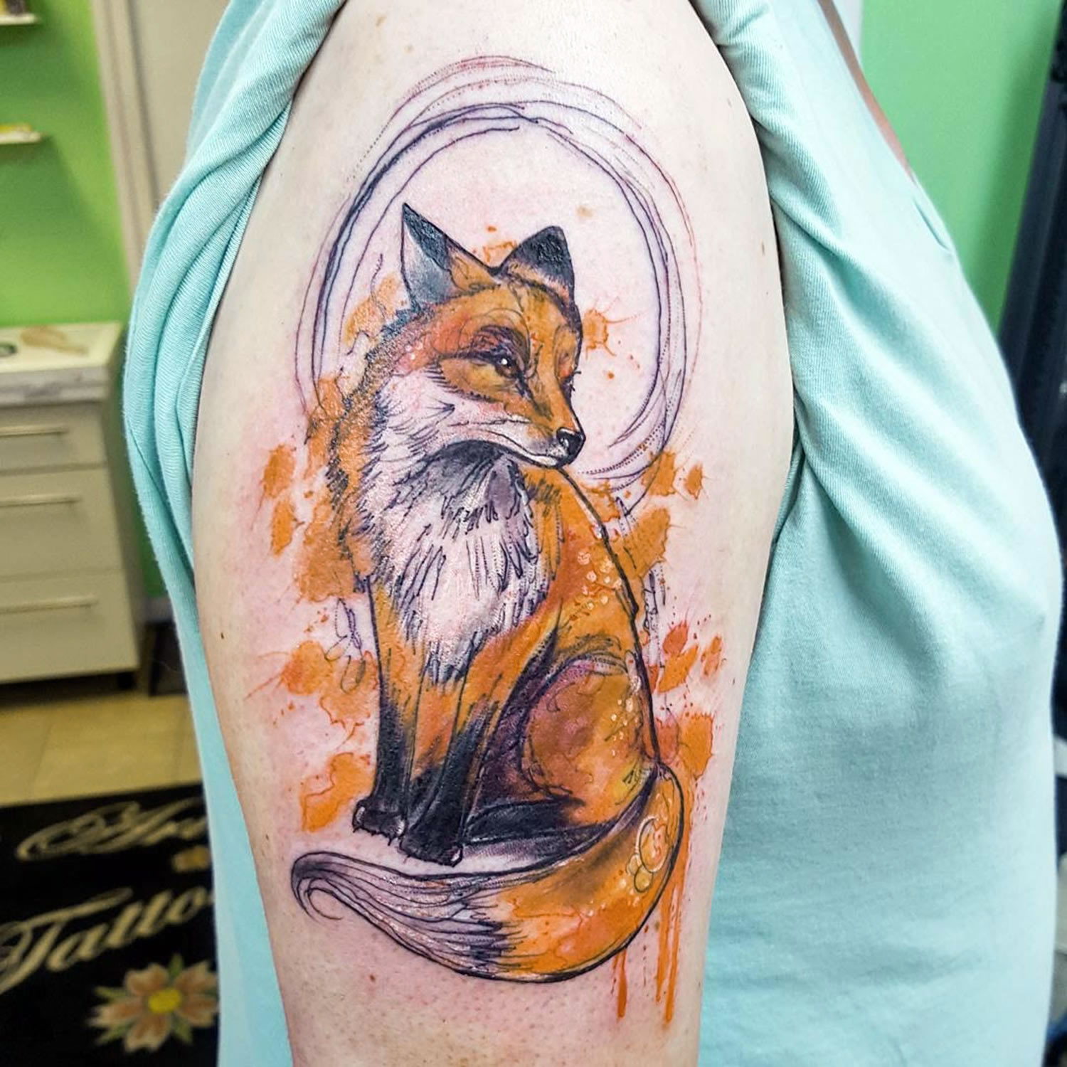 Watercolor fox by Joanne Baker