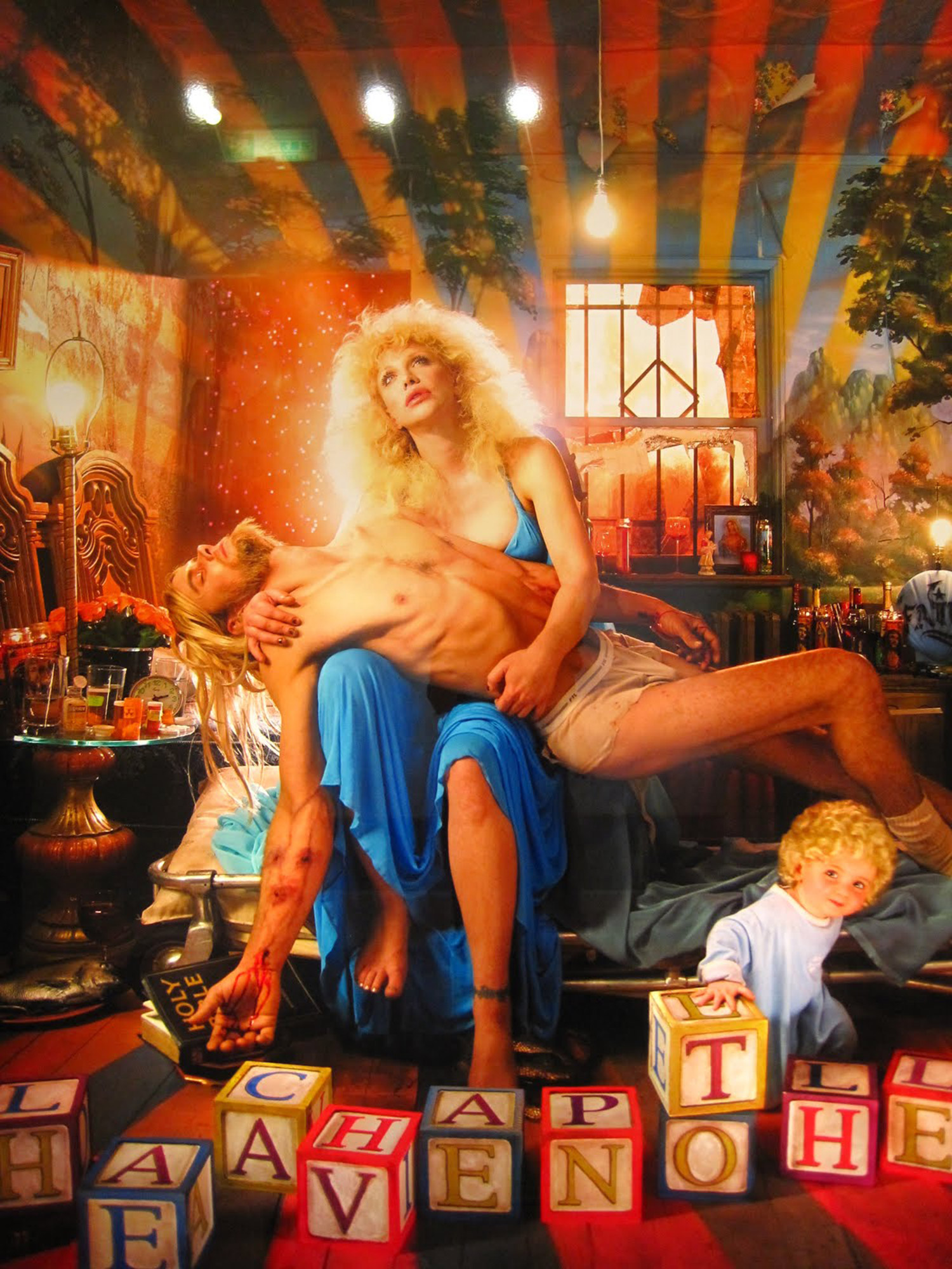 David Lachapelle - controversial image of Courtney Love as a Virgin Mary-type figure