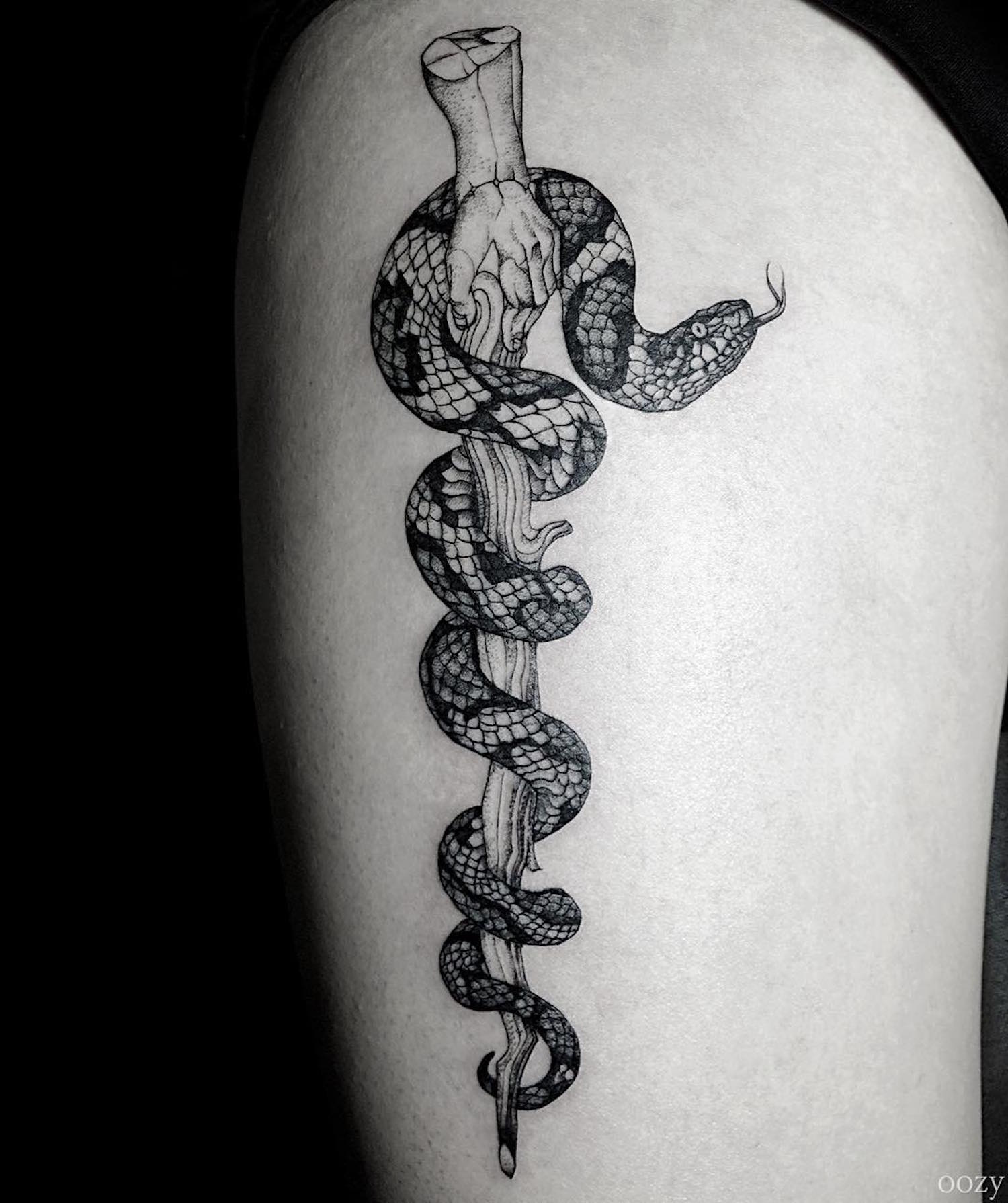 Black line tattoos by Oozy