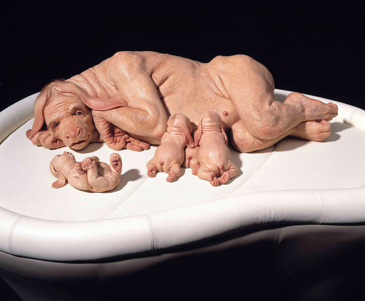 Patricia Piccinini, The Young Family - hybrid animal with offspring