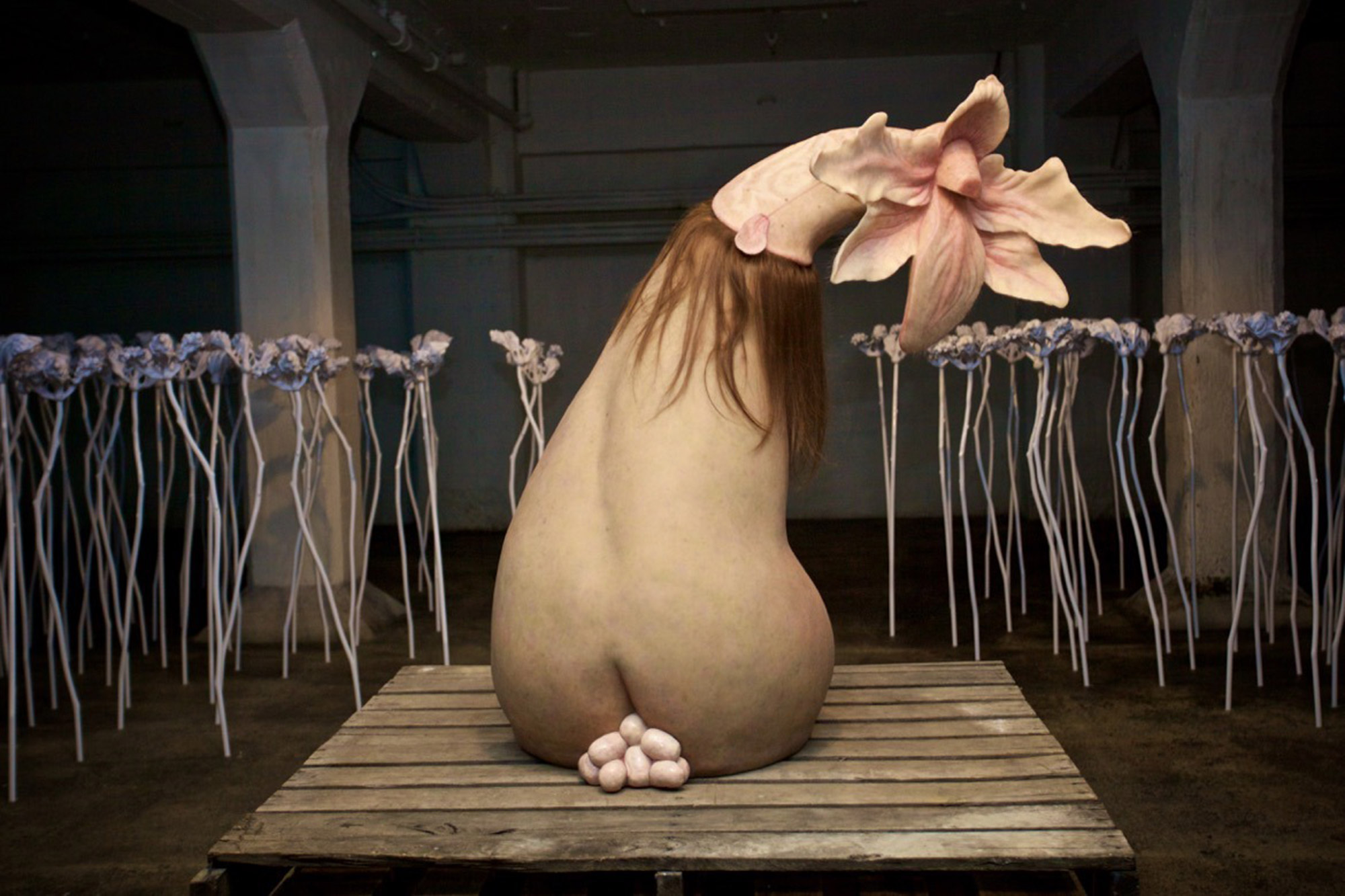 Patricia Piccinni, Bootflower — fleshy flower installation