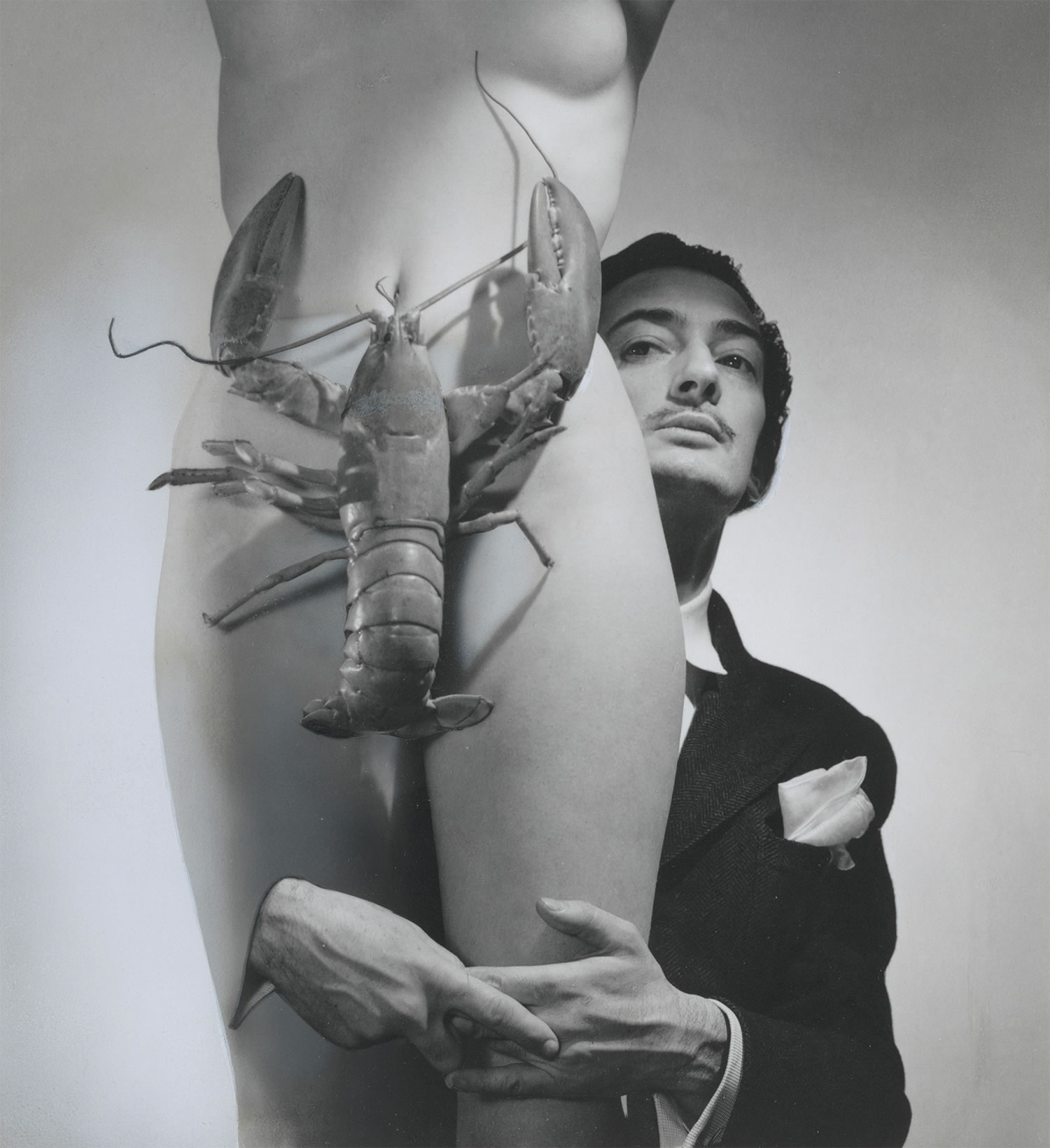 lobster covering woman, dali hidden in the back