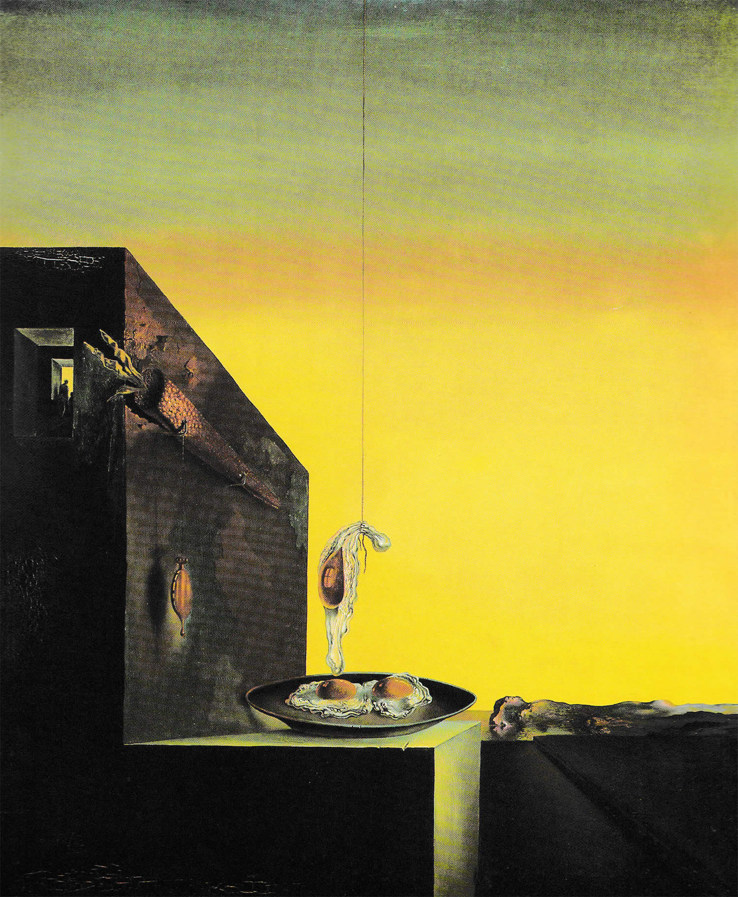 Eggs on the Plate without the Plate, painting by dali