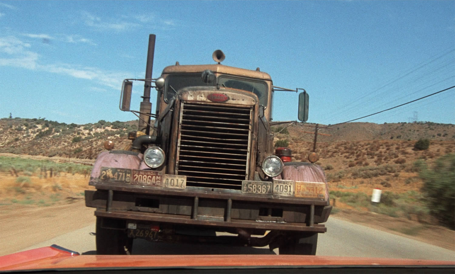 big truck, duel with car, Duel by spielberg