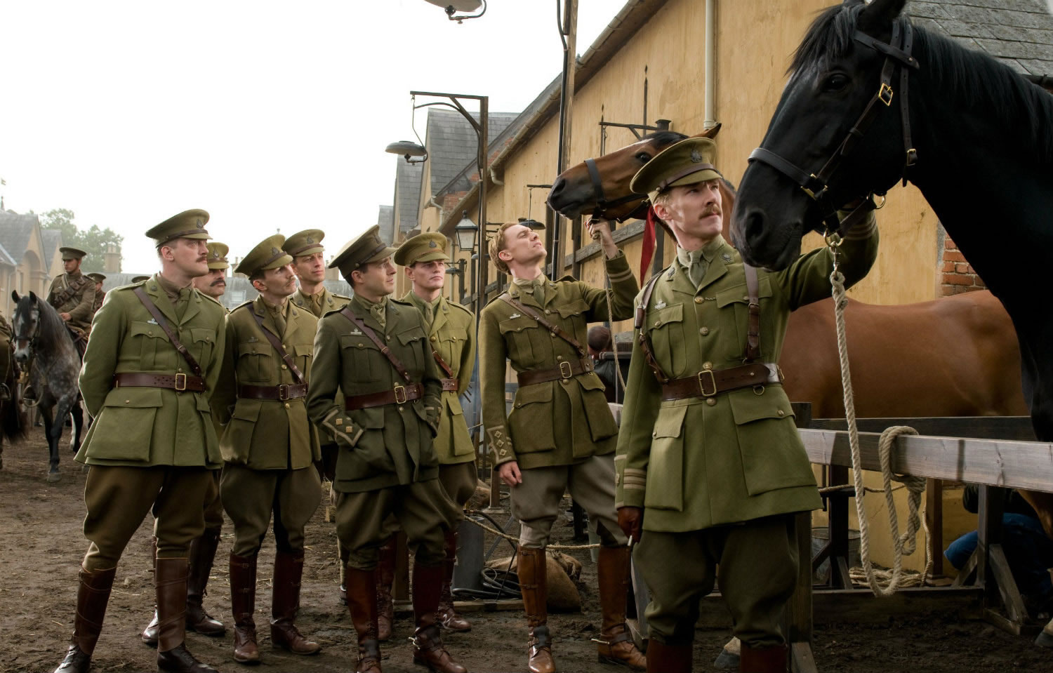 soldiers with horse, war horse movie