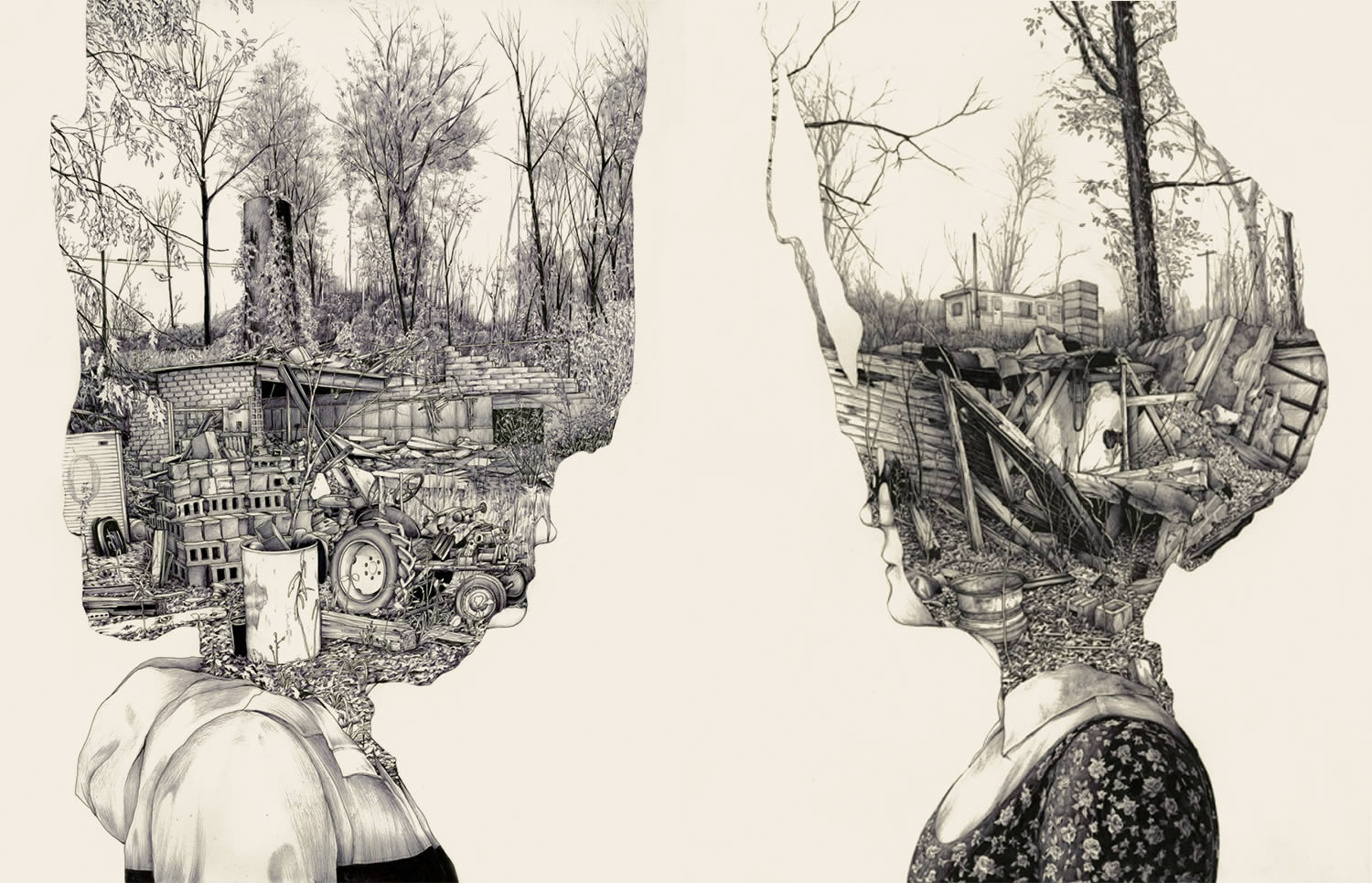 illustration, double exposure by pat perry