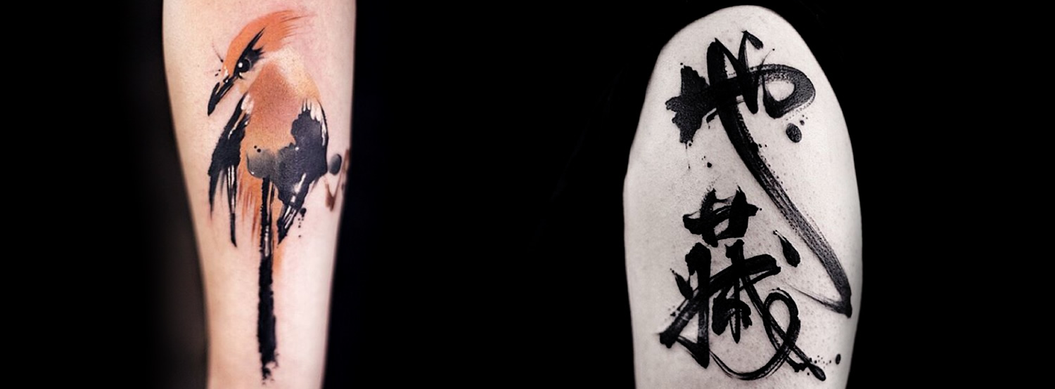 chinese painting style tattoos by newtattoo studio