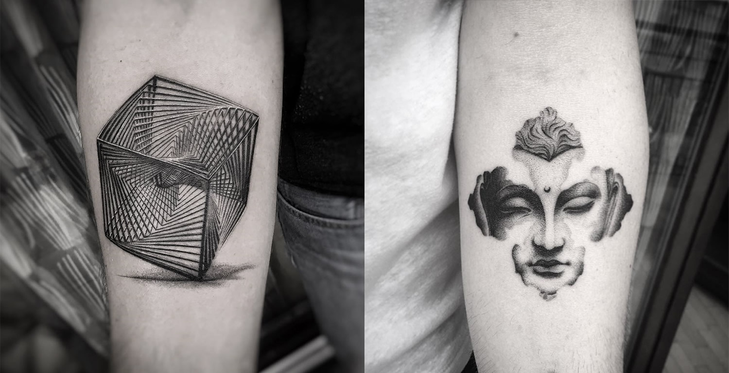 Surrealistic monochrome tattoos by Lena Lu  Visualflood Magazine