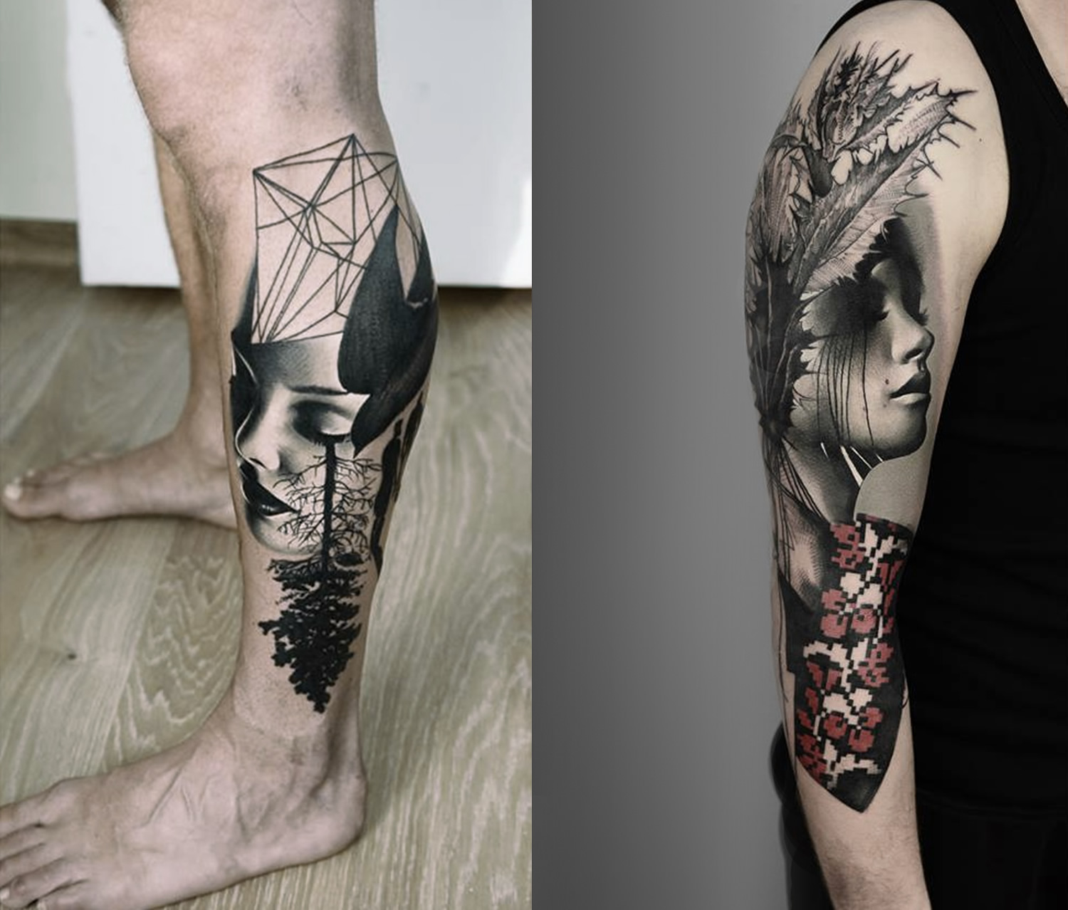 surreal portrait tattoos by timur lysenko