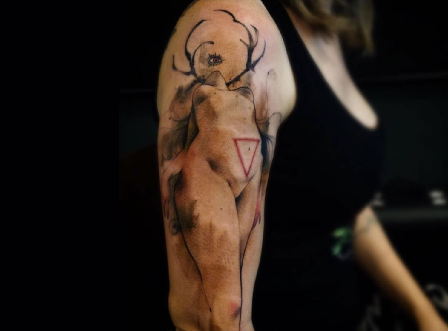 maternity, watercolor tattoo by Victor Montaghini