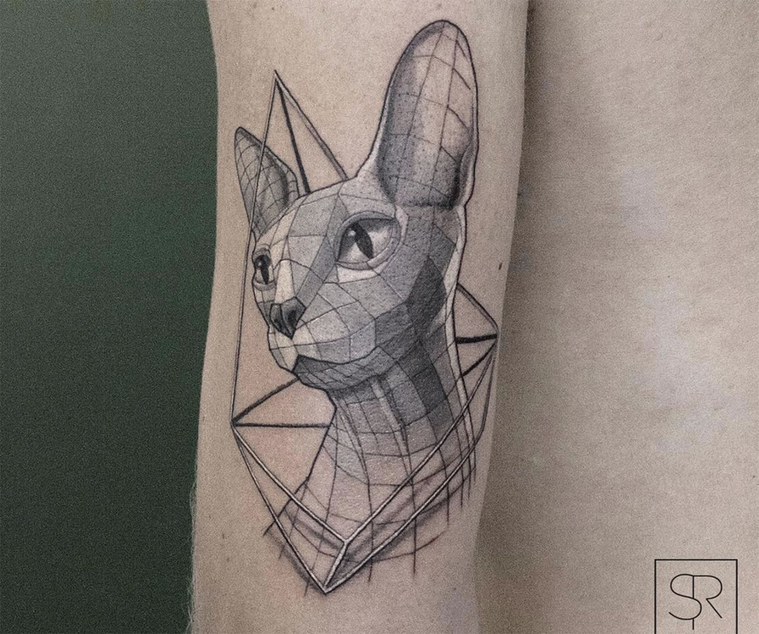 sphynx cat tattoo by Sven Rayen