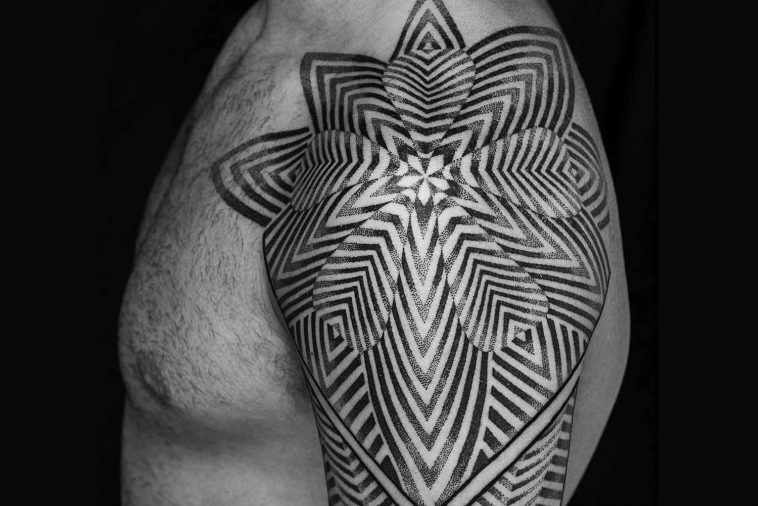 Dotwork style triangle tattoo  Tattoogridnet