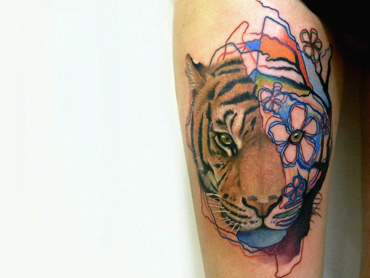 Dzikson Wildstyle pop art tiger tattoo