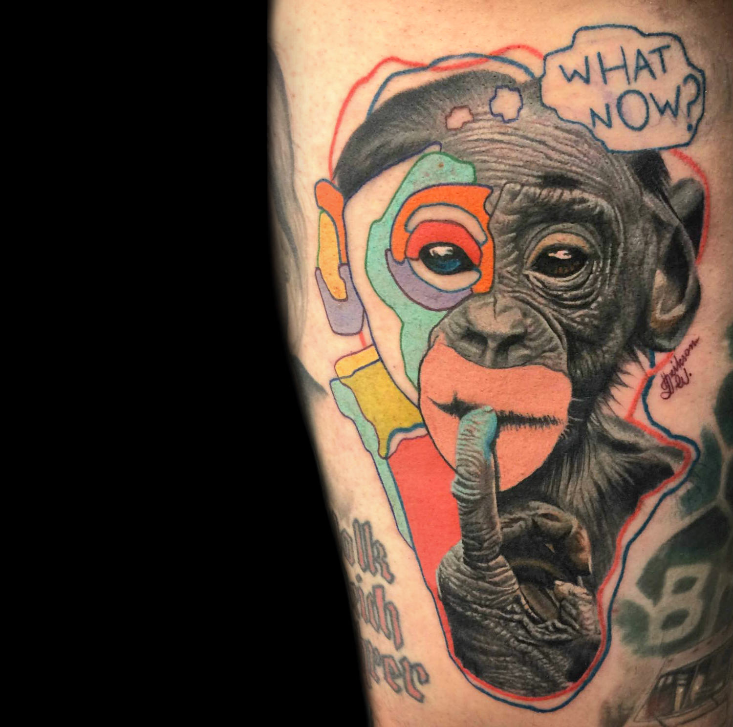 Dzikson Wildstyle pop art monkey tattoo