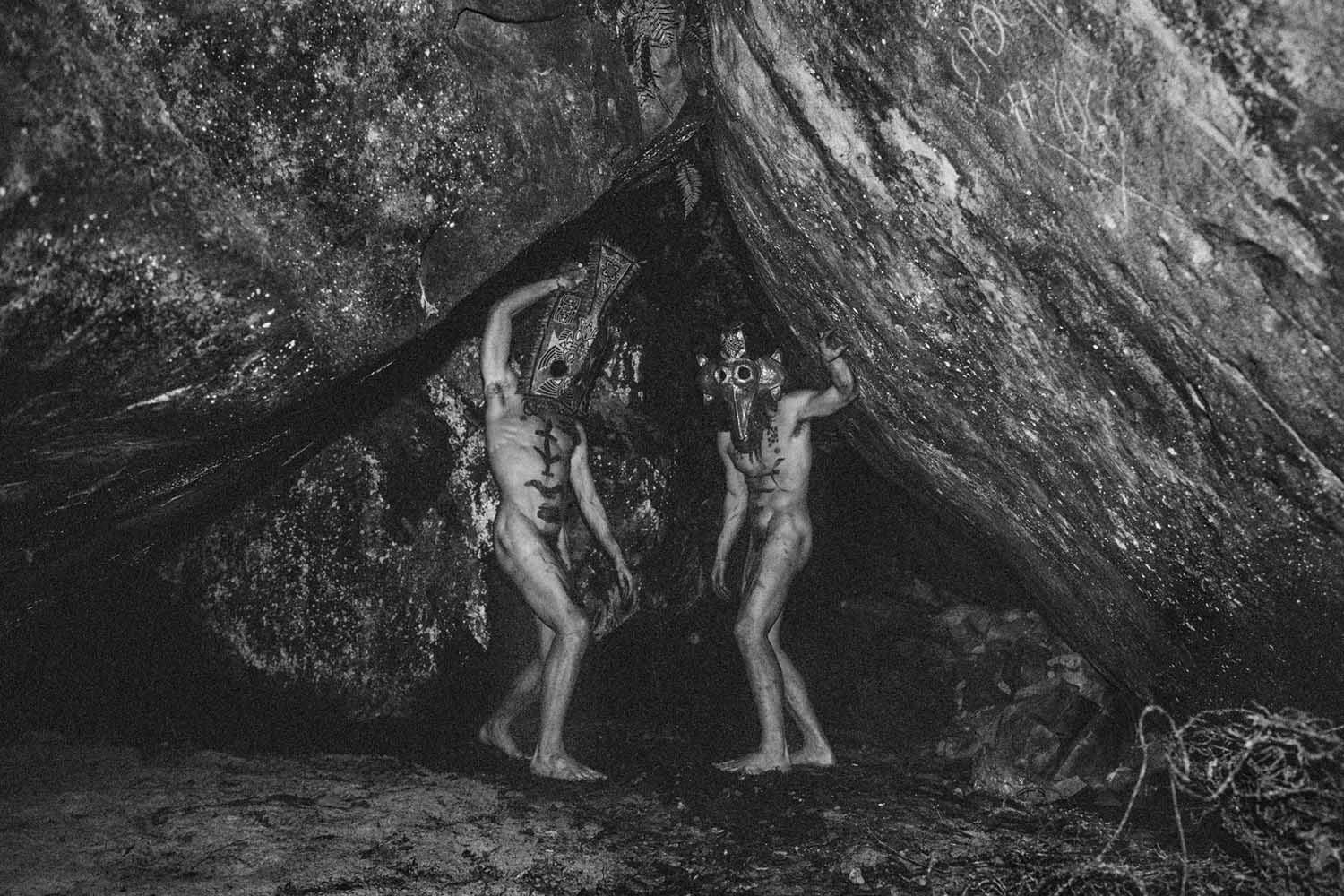 Leonard Condemine - black and white photograph of two nude men