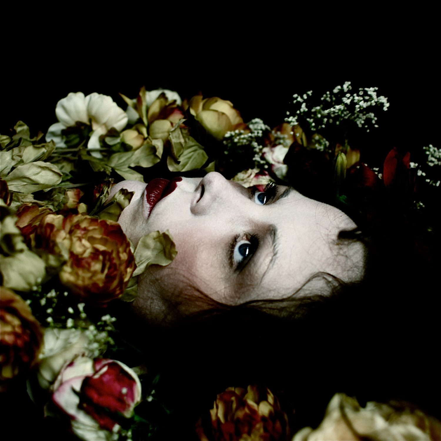 Helen Warner, Love's Last Gift - woman's face surrounded by flowers
