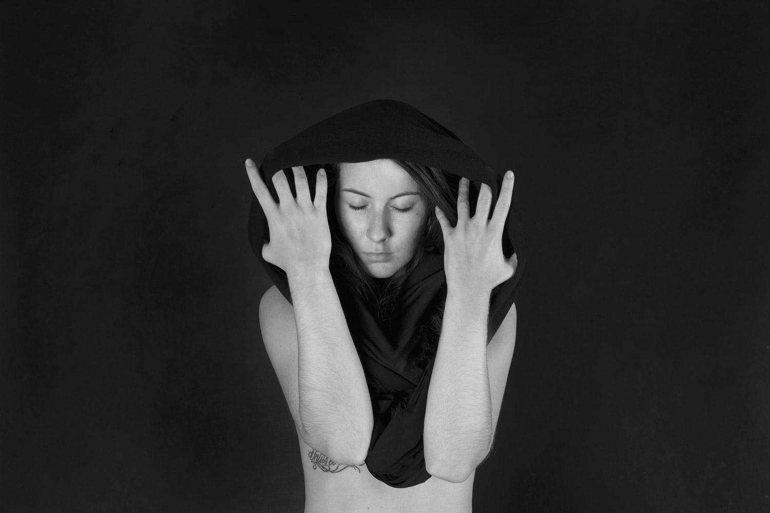 Ines Kozic, Rag and Bones - woman with dark hood