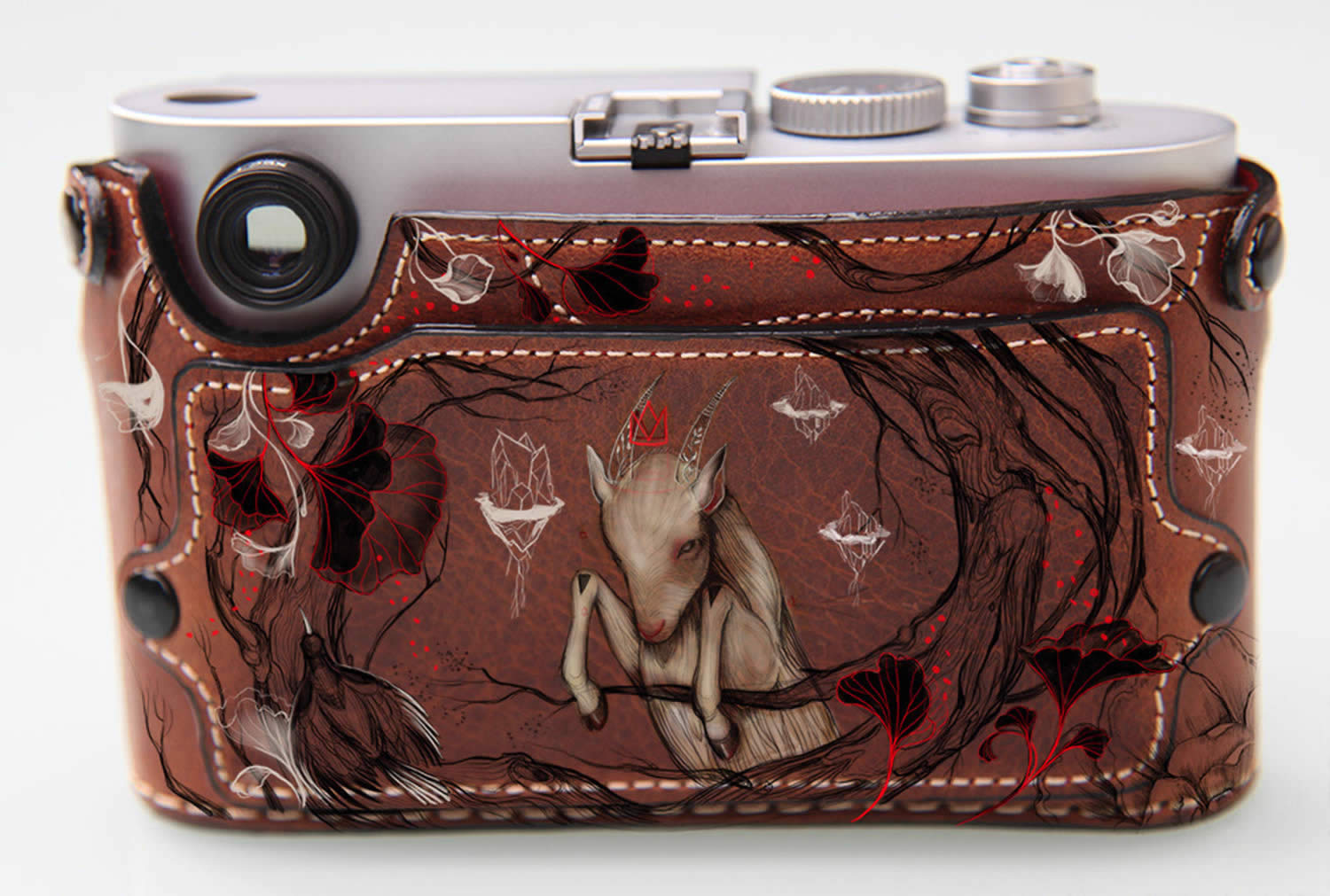 painted leather camera