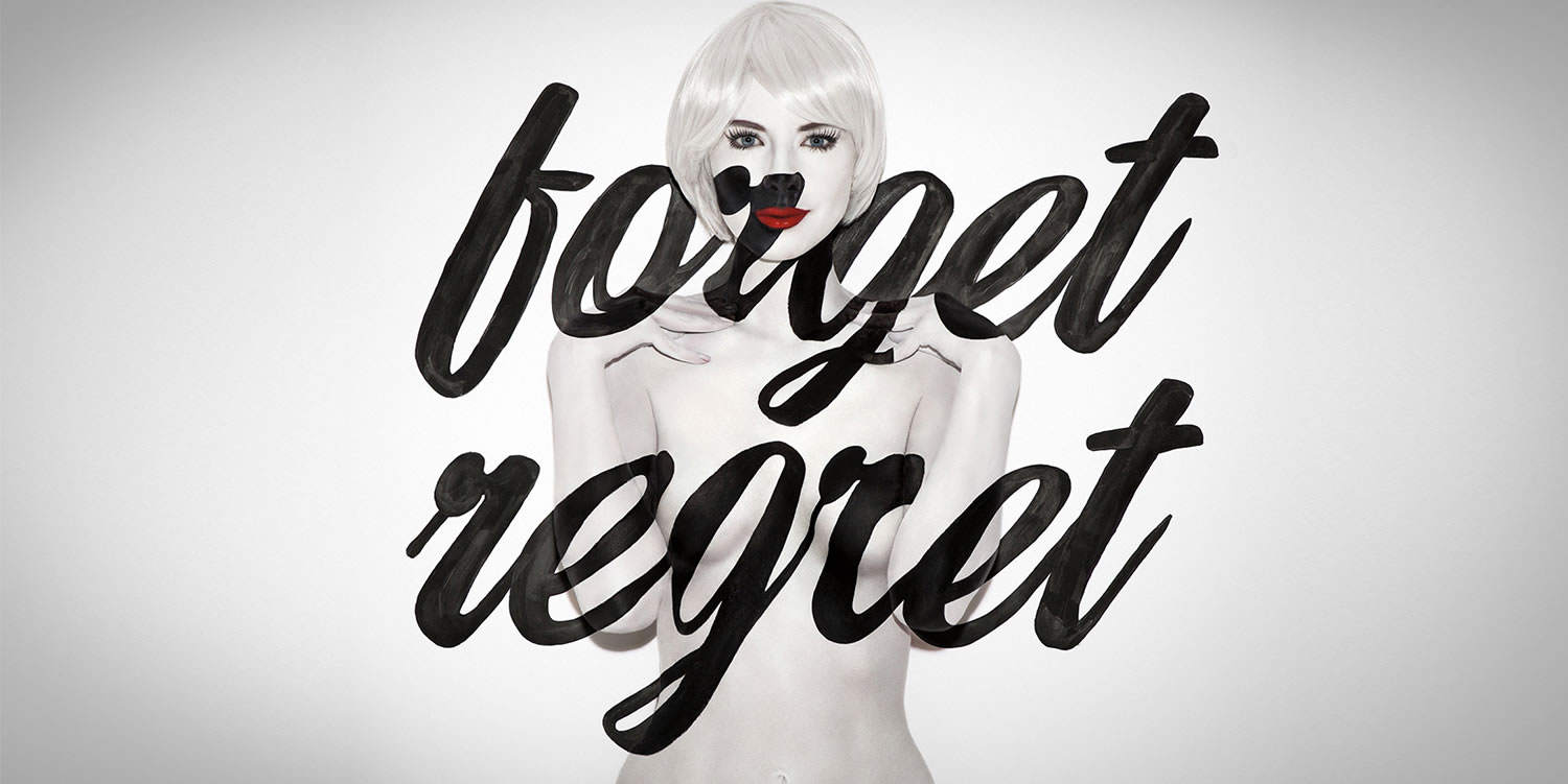 forget regret, lettering by Stefan Sagmeister 