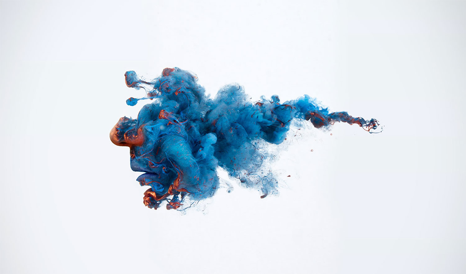 blue paint, portrait of future