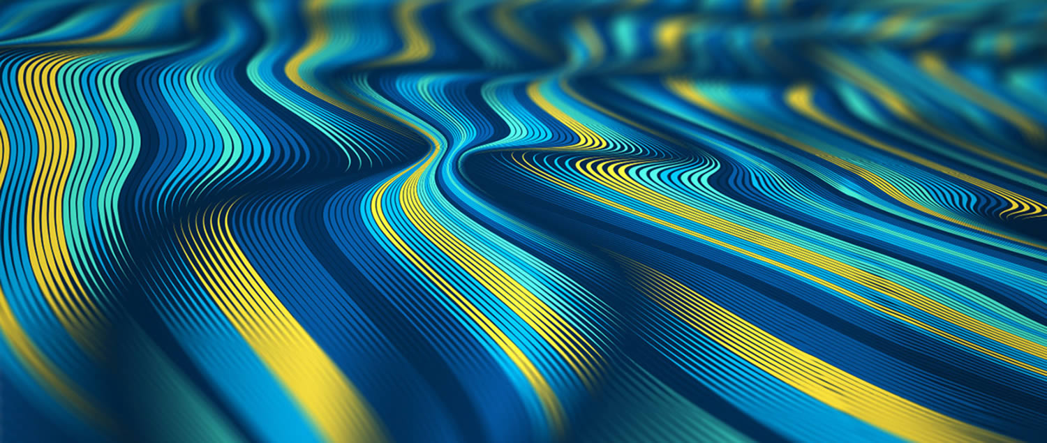 closeup of blue and green wave lines, motion illusion