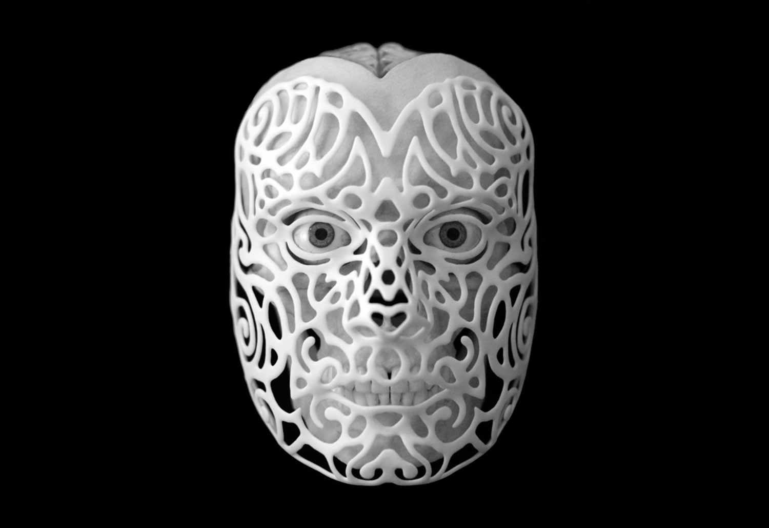 3d printing, skull mask by joshua harker