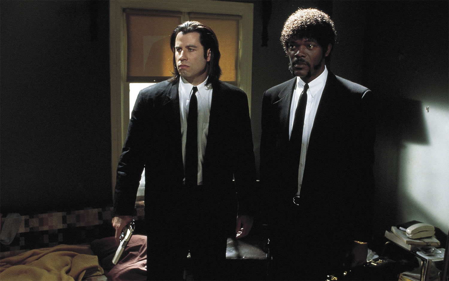 vincent and jules in pulp fiction, black suits