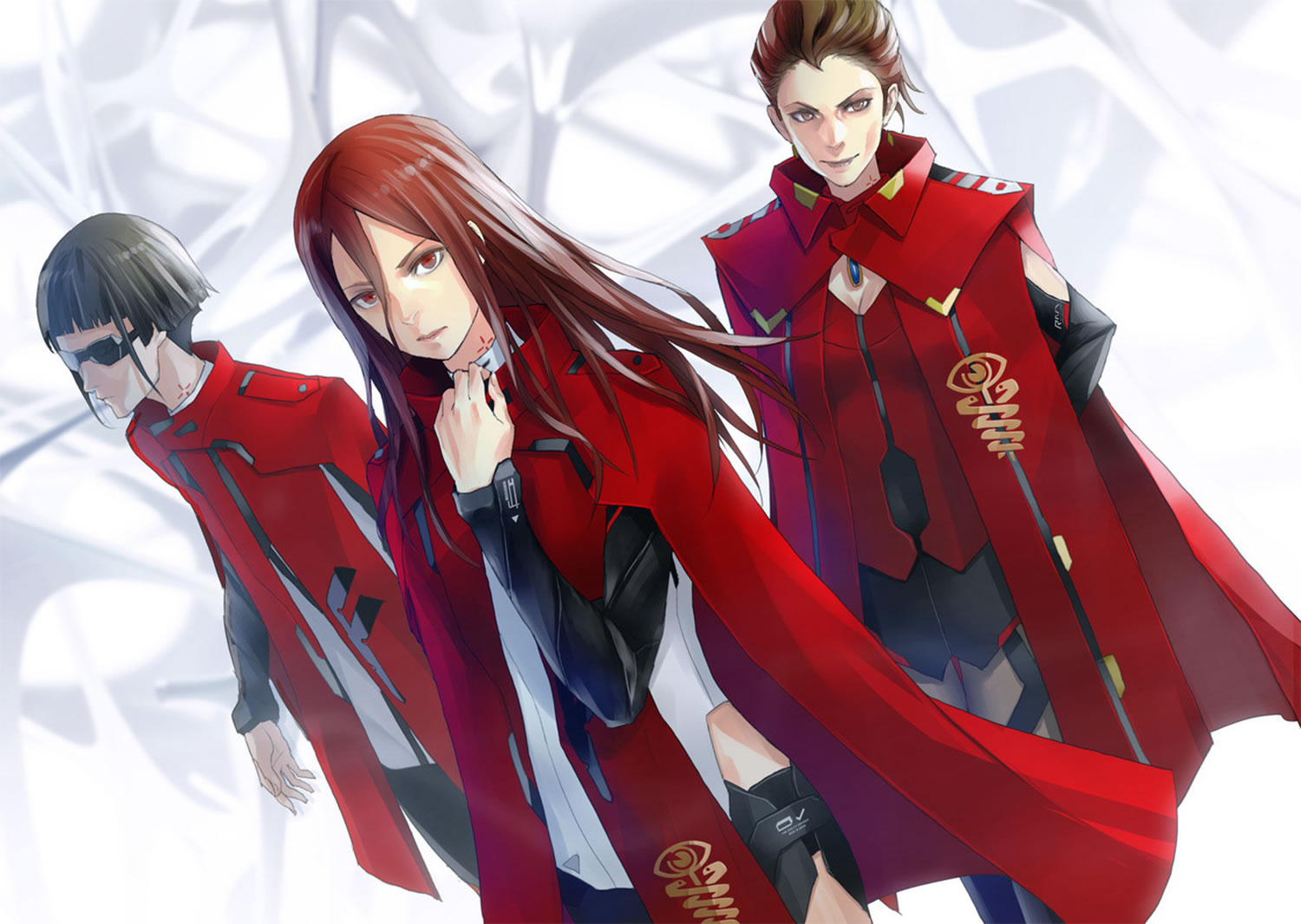 futuristic women dressed in red, Harmony anime