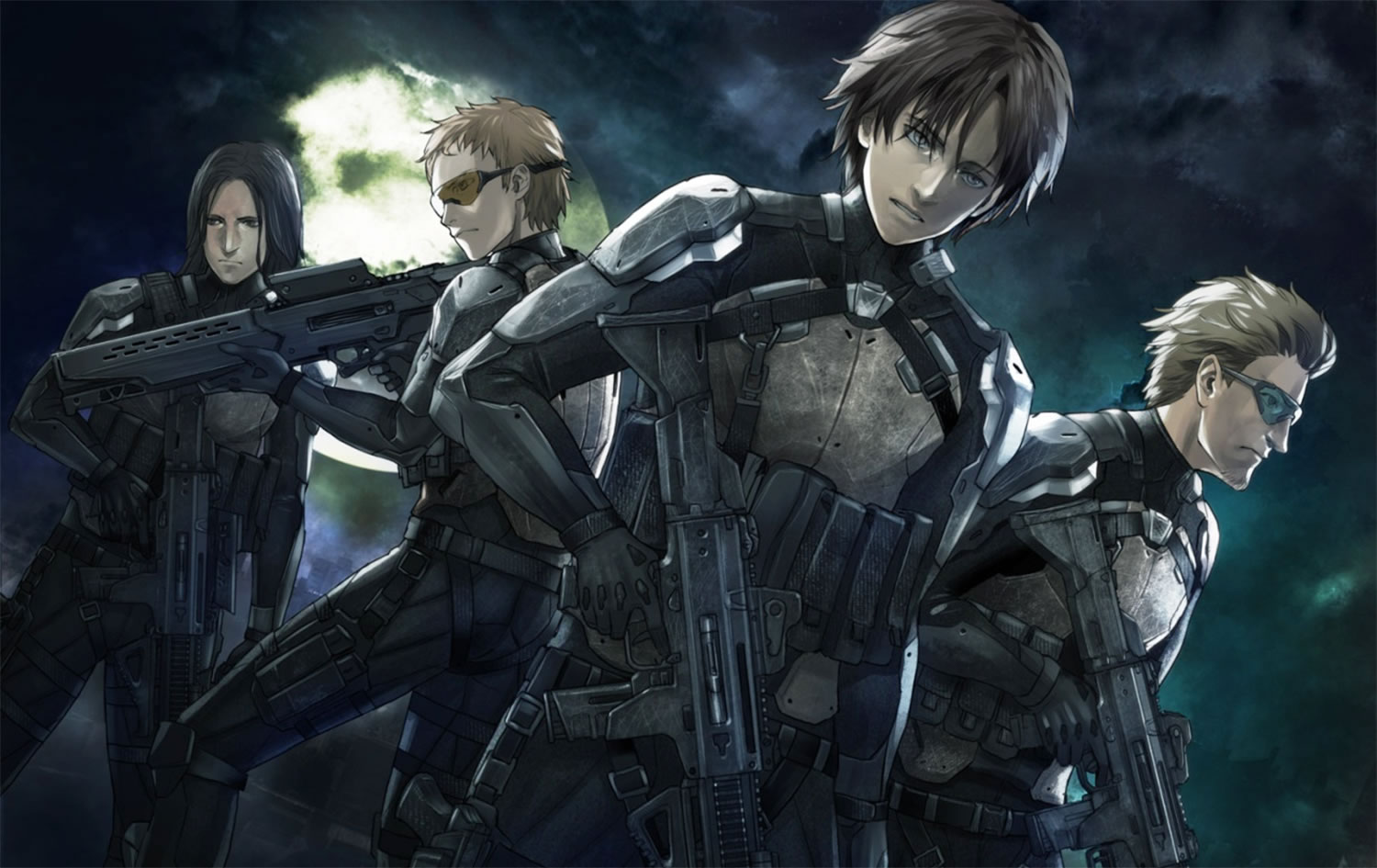 sci-fi, men in space suits with weapons, Genocidal Organ