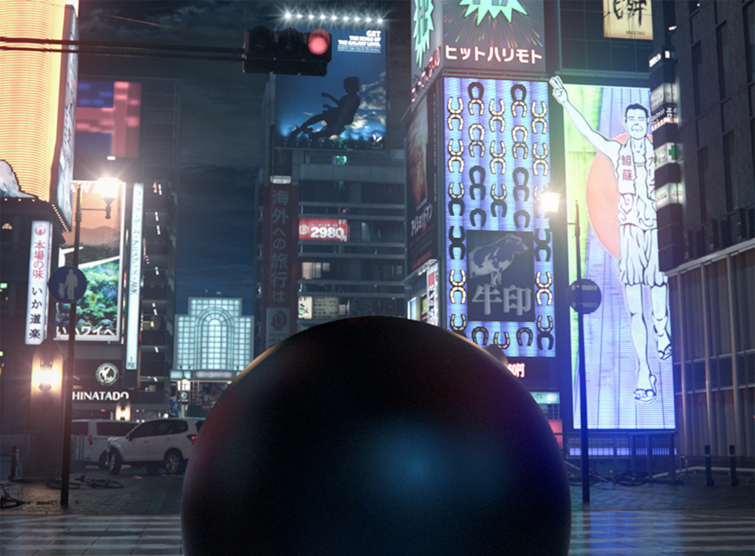 3d sphere in japanese city, GANTZ: 3DCG