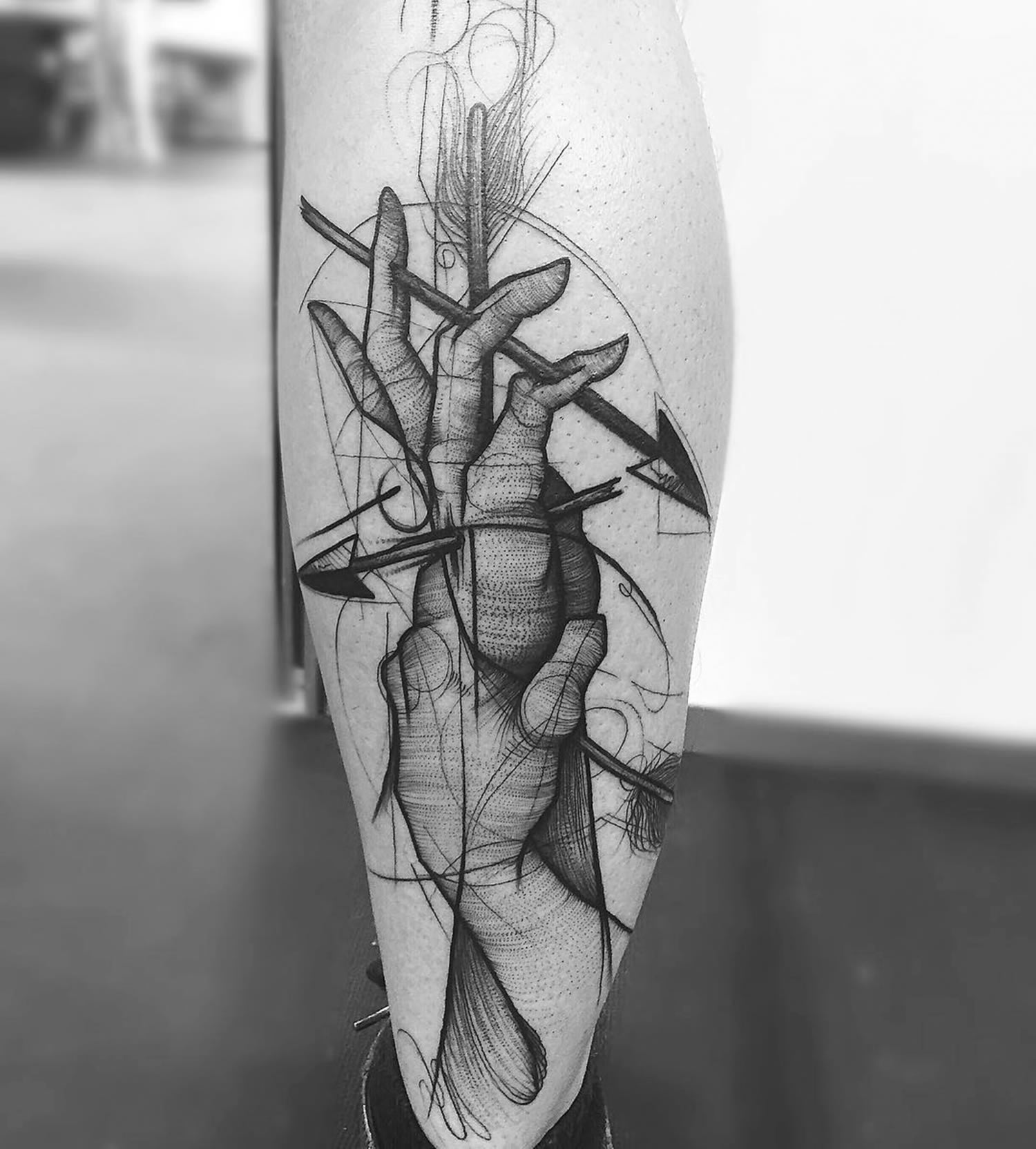 hands, tattoo, black ink