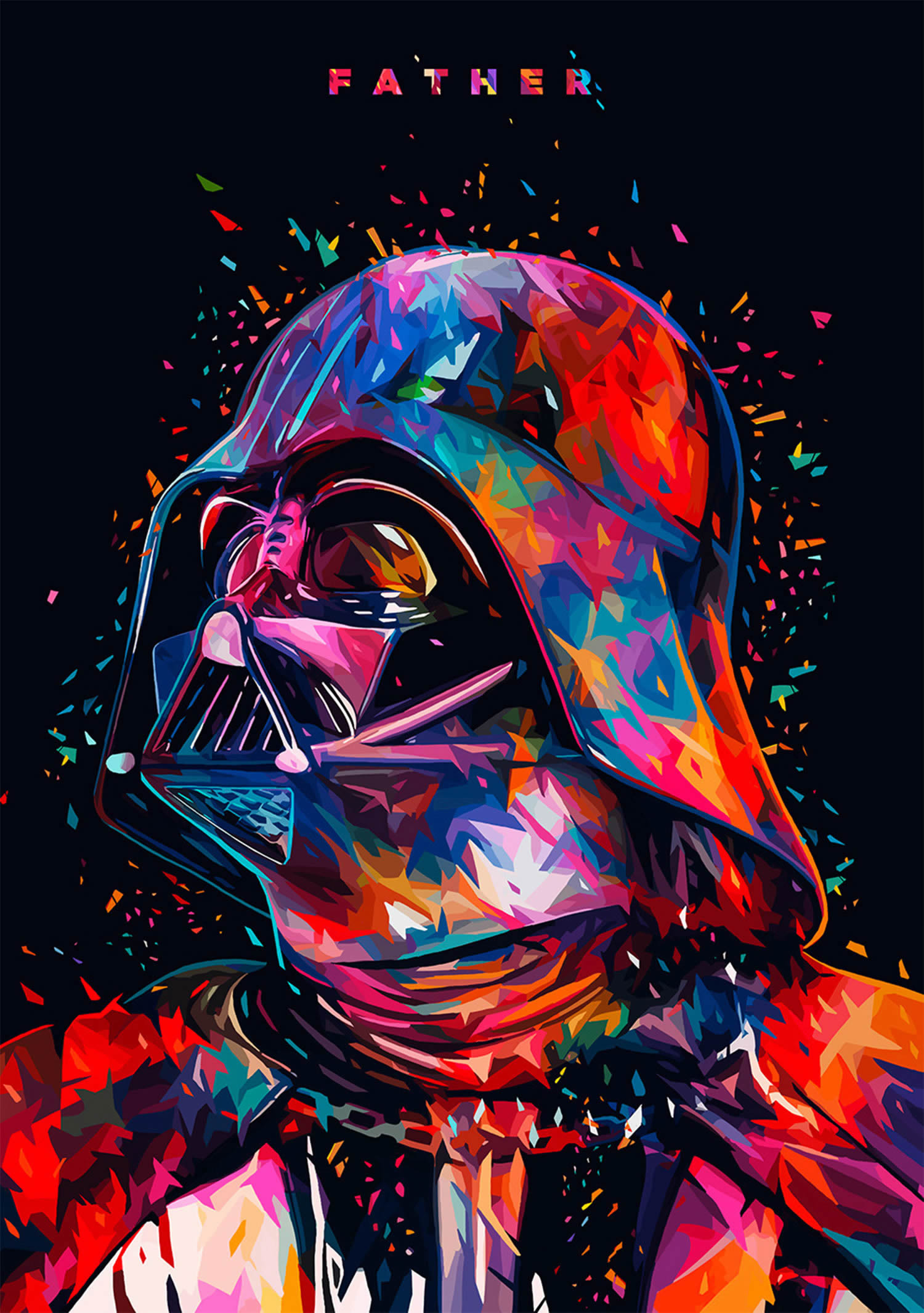 rainbow colored darth vader, by Alessandro Pautasso